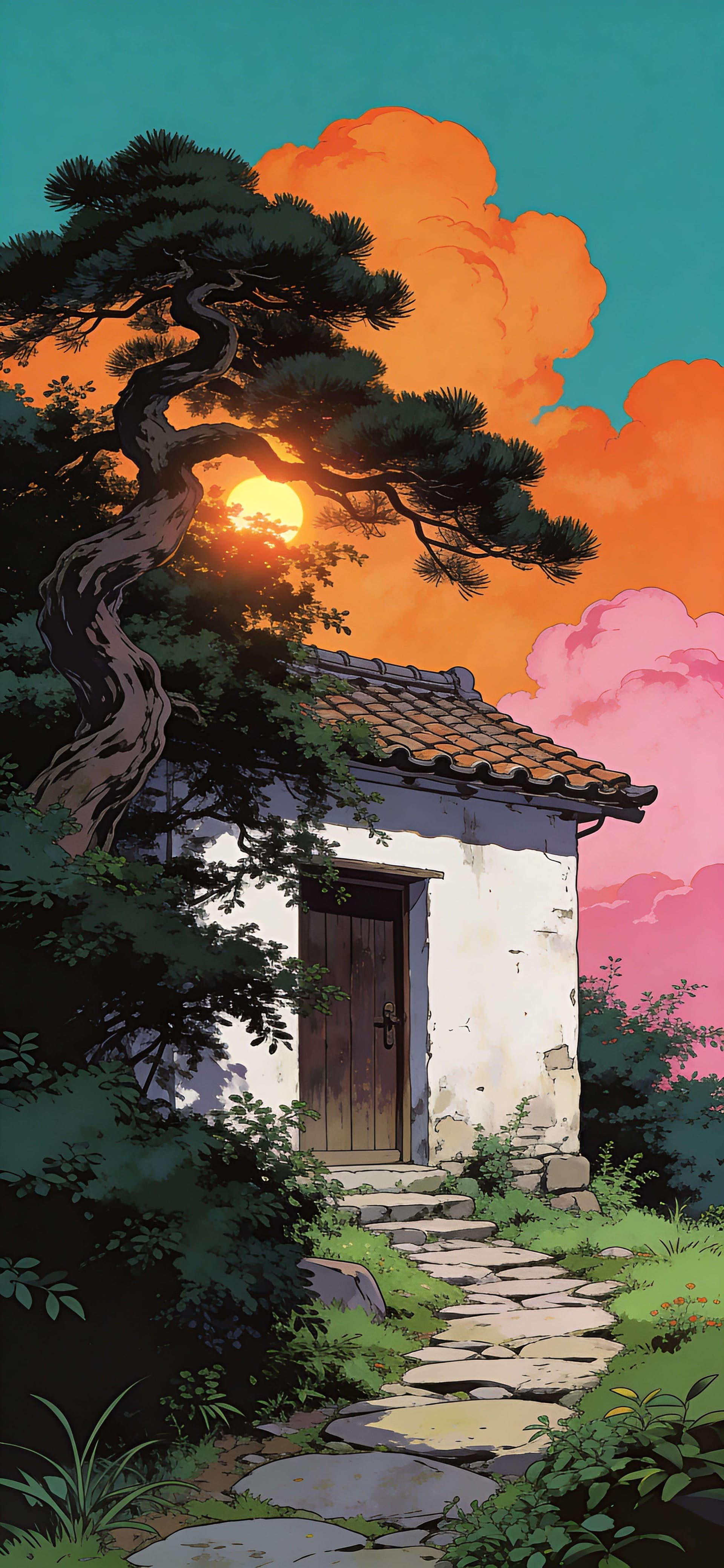 Tranquil House Scene - Pro phone wallpaper