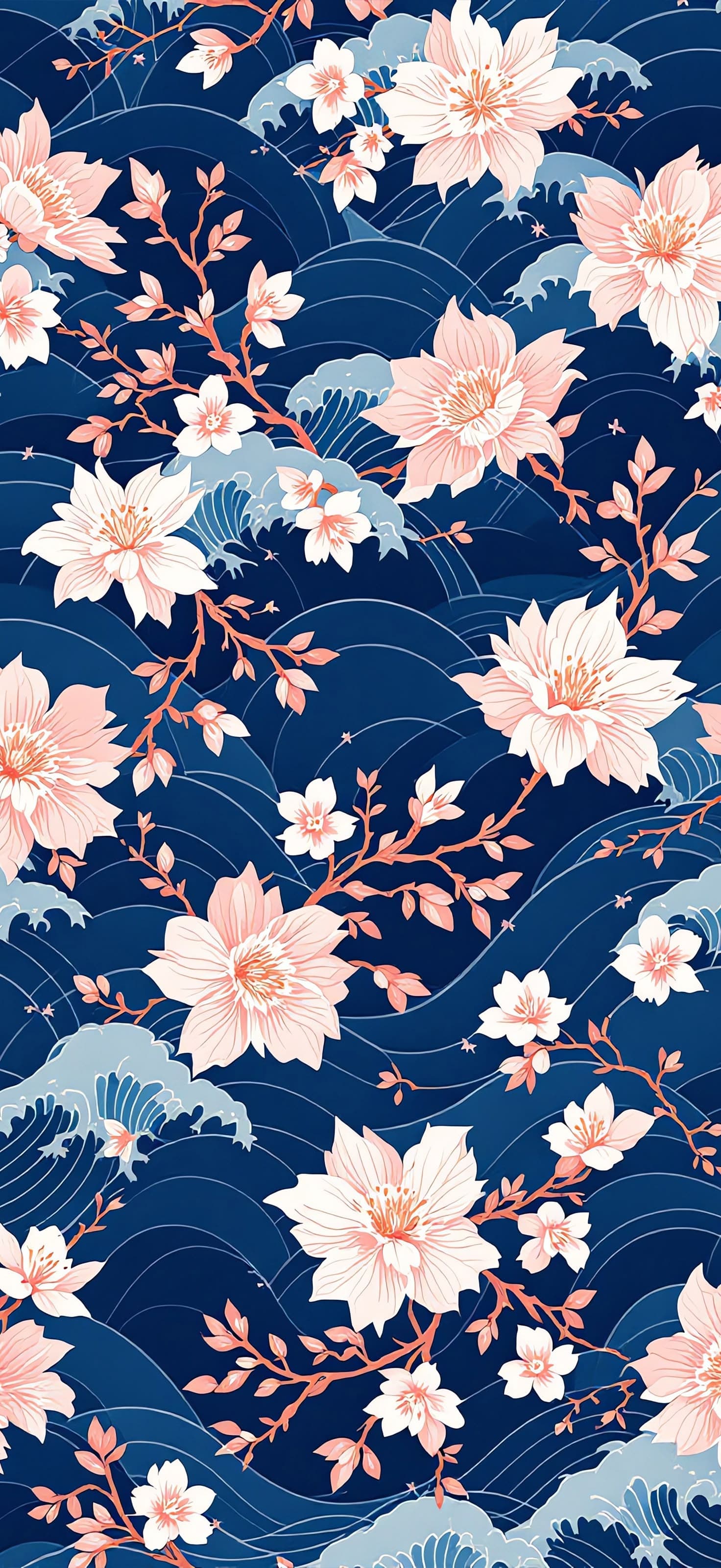 Sakura Waves 3 - free phone wallpaper