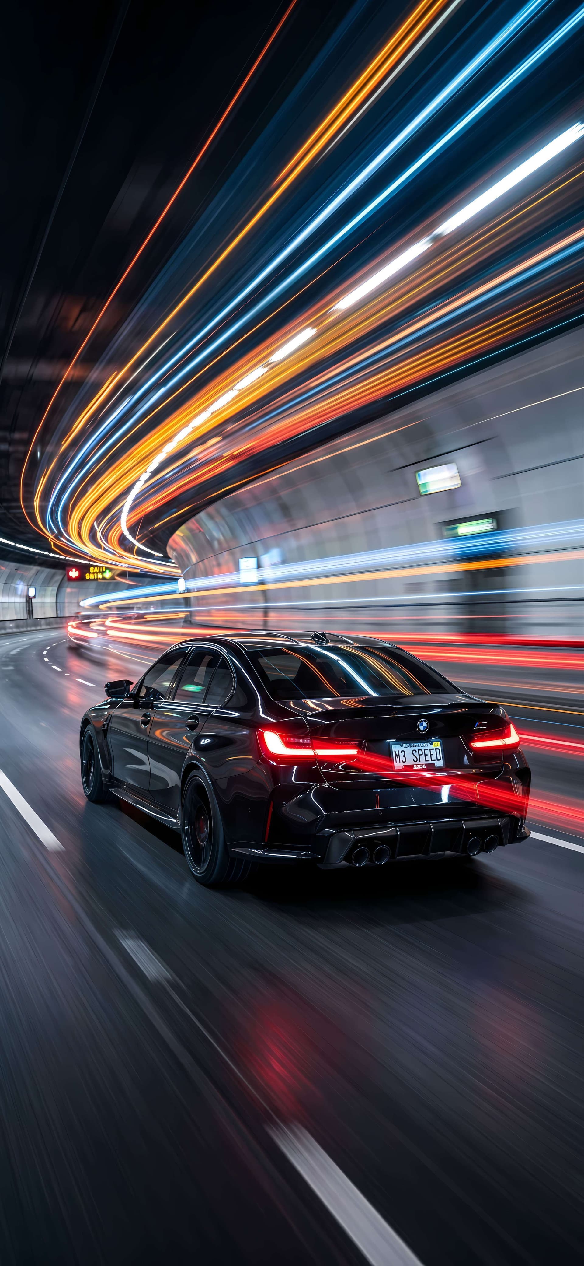 Speeding Light Trails - free phone wallpaper