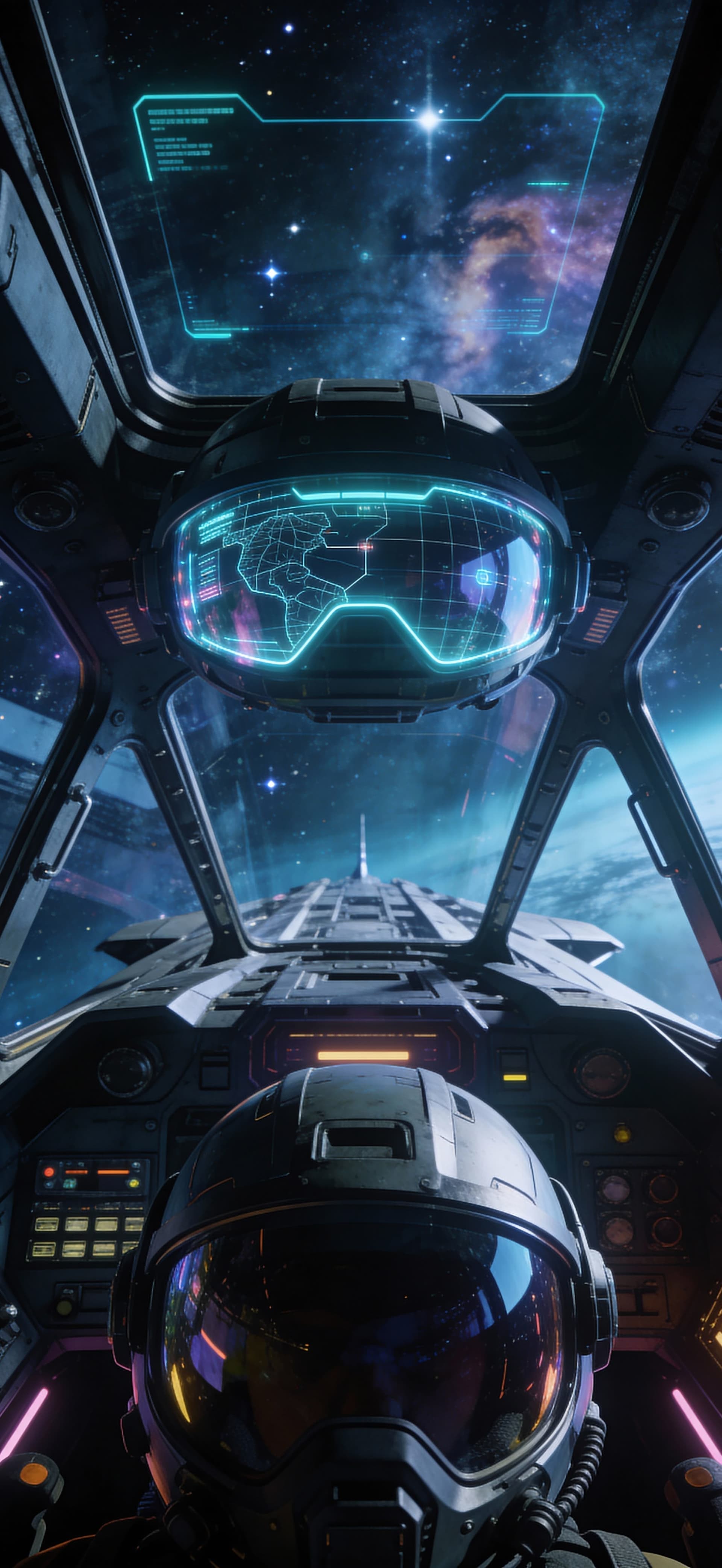 Starship Cockpit View - free phone wallpaper