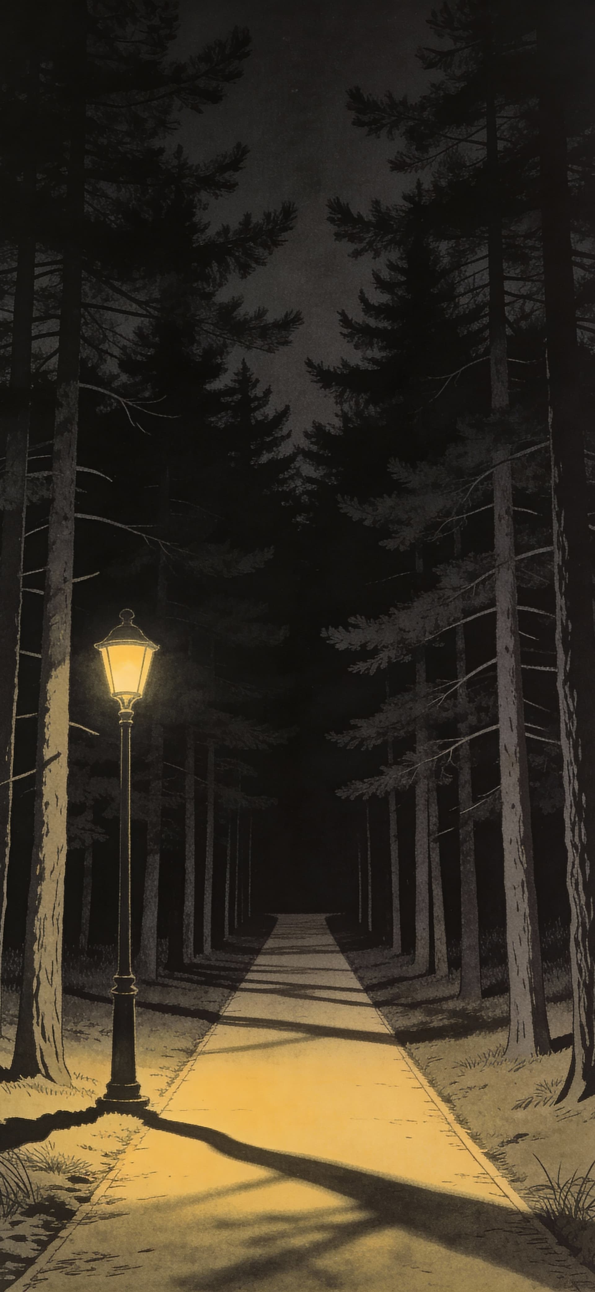 Lonely Forest Path - free phone wallpaper