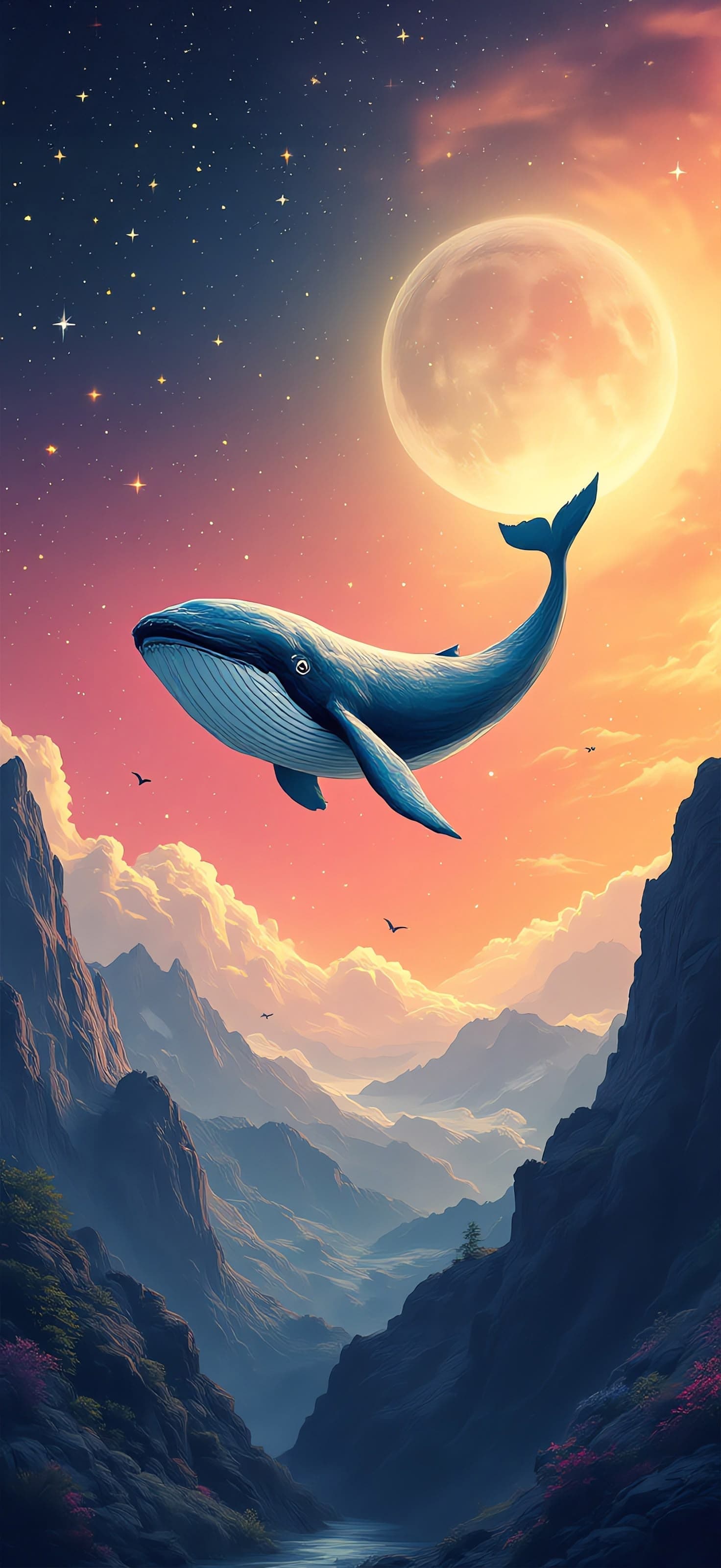 Sky Whale 1 - free phone wallpaper
