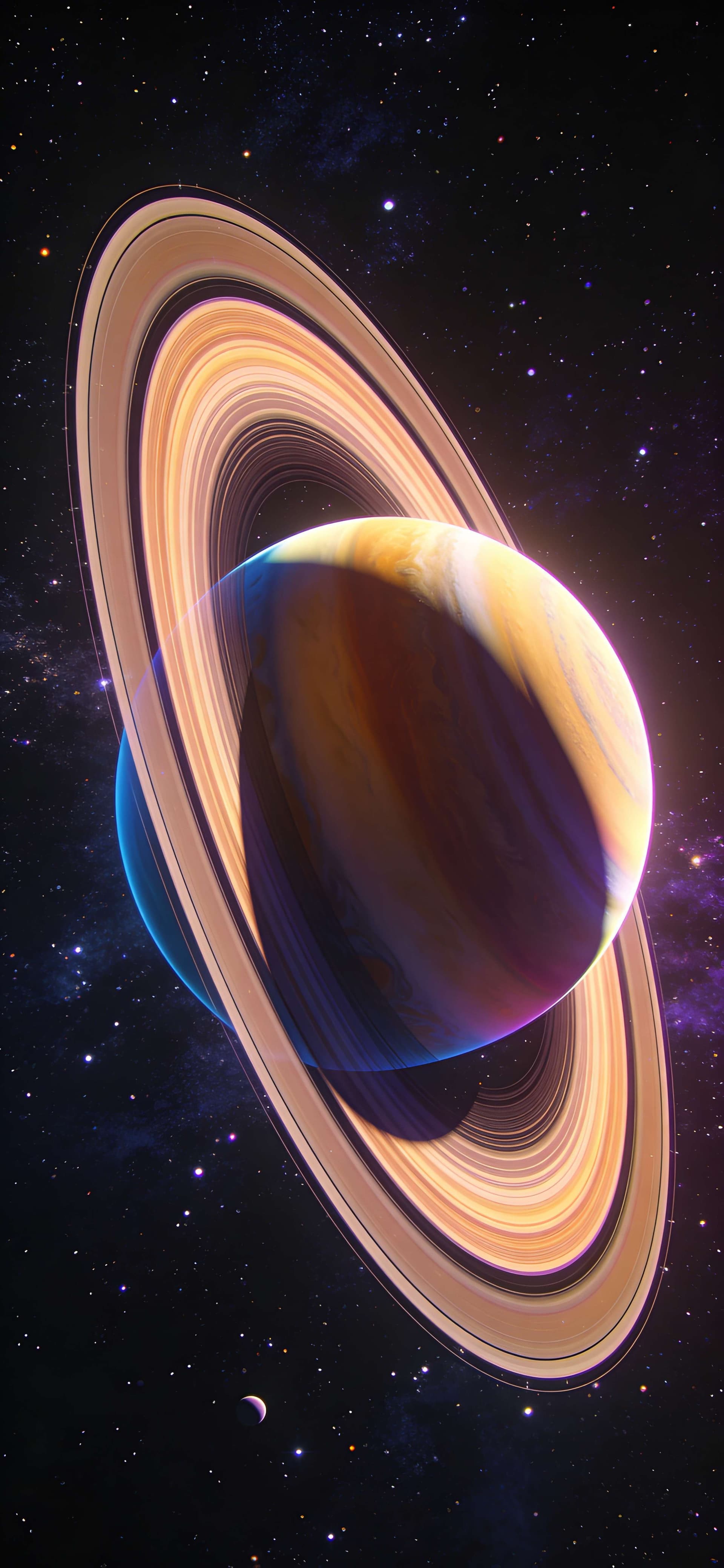 Majestic Ringed Planet - free phone wallpaper