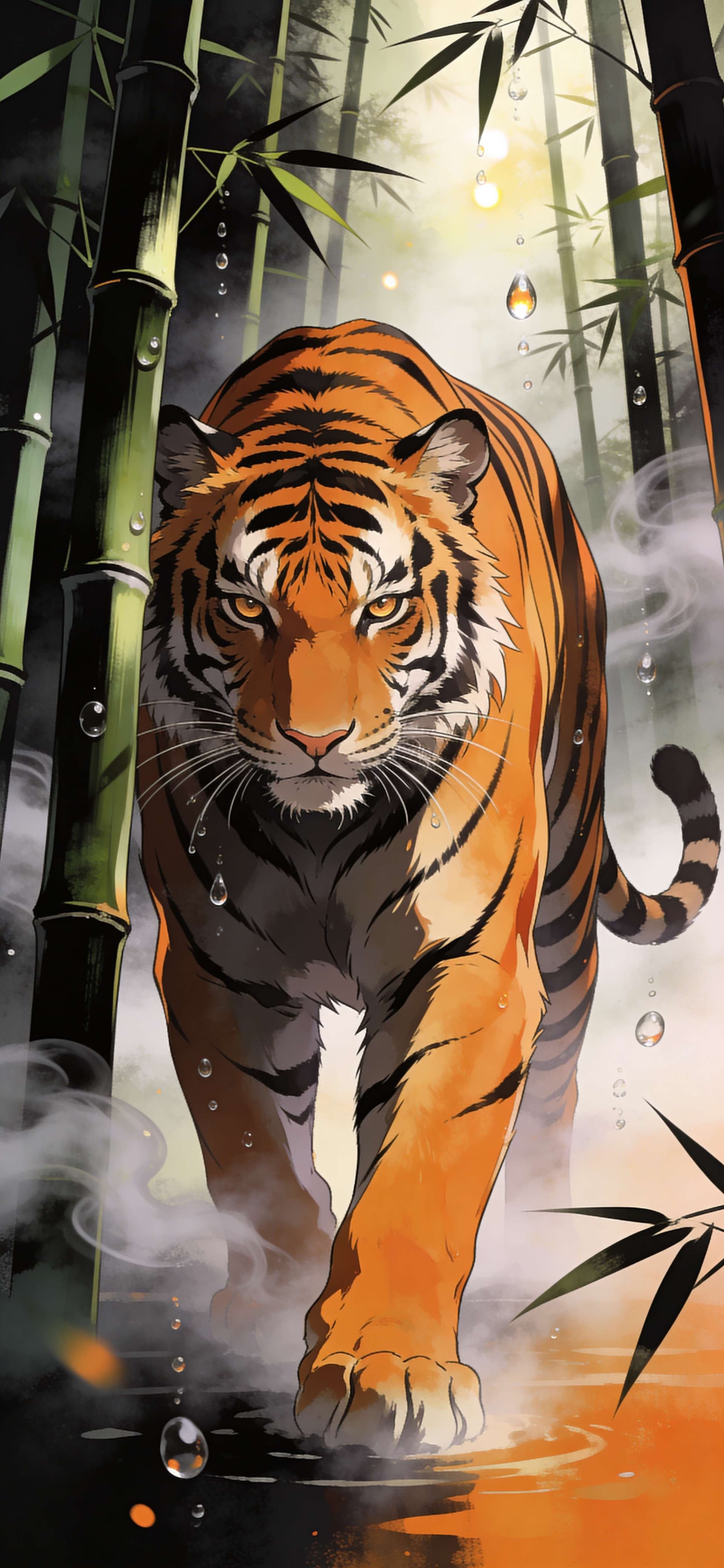Tiger Bamboo Forest - Pro phone wallpaper