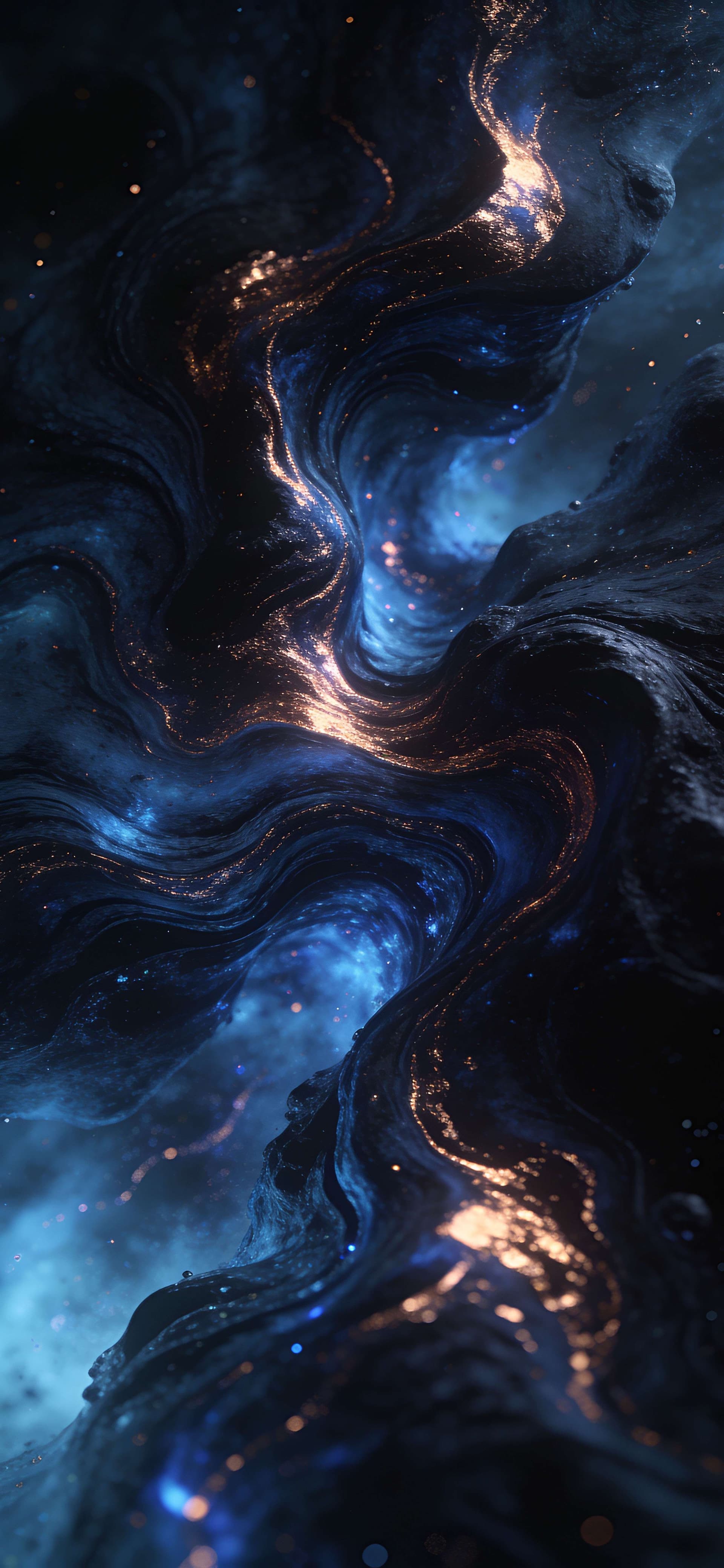 Cosmic Fluid Gold - free phone wallpaper