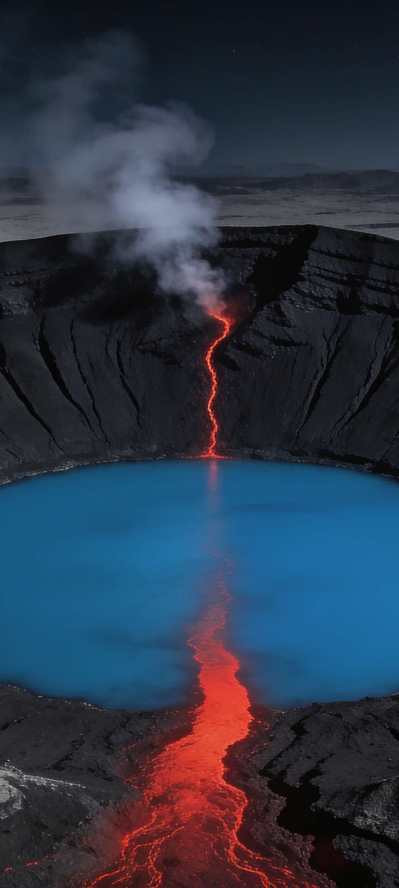 Volcanic Crater Lake - Pro phone wallpaper