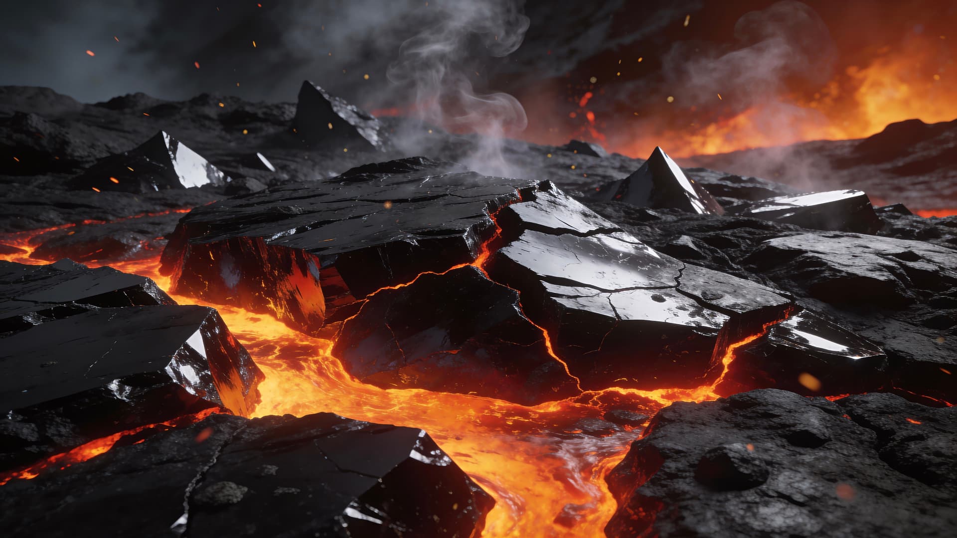 Volcanic Lava Flow - free desktop wallpaper