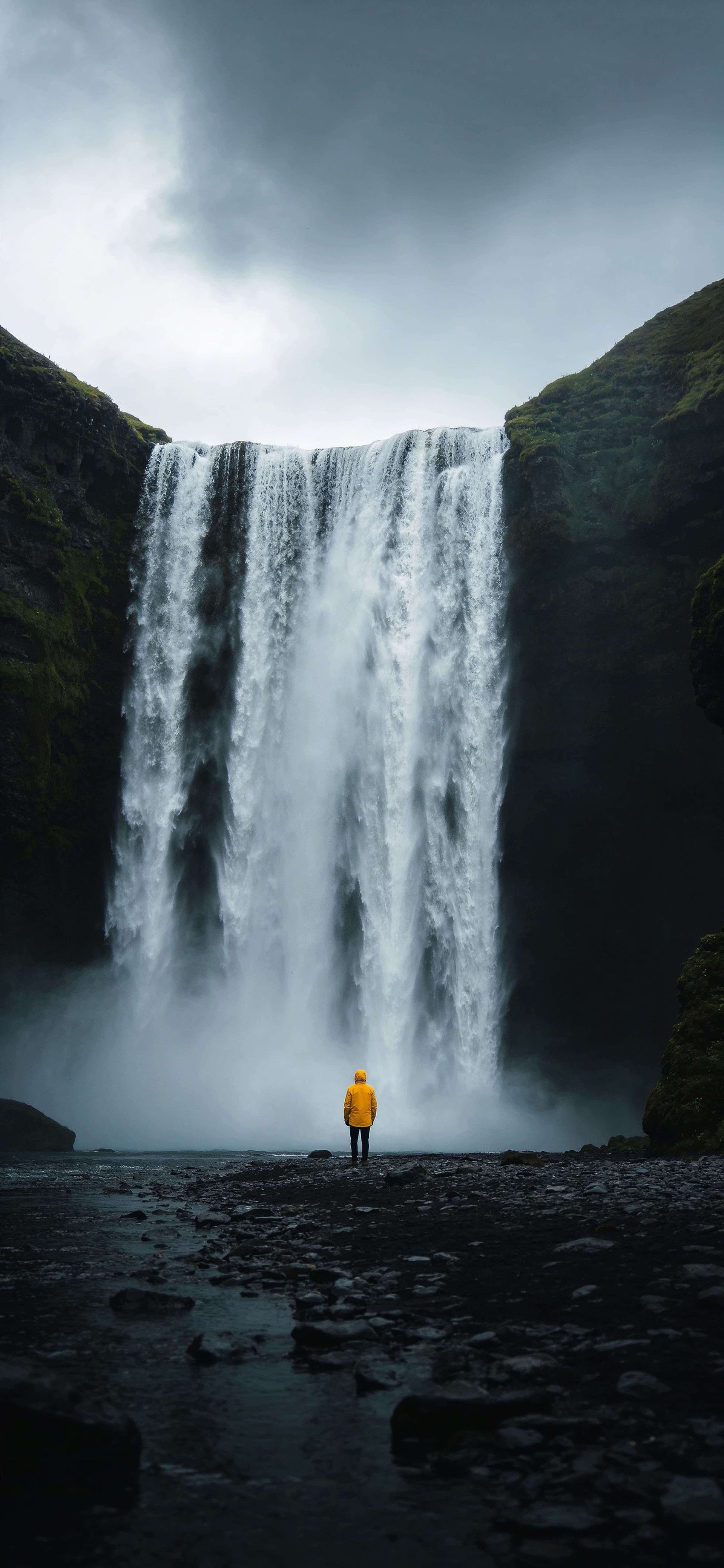 Moody Waterfall Solitude - Pro phone wallpaper