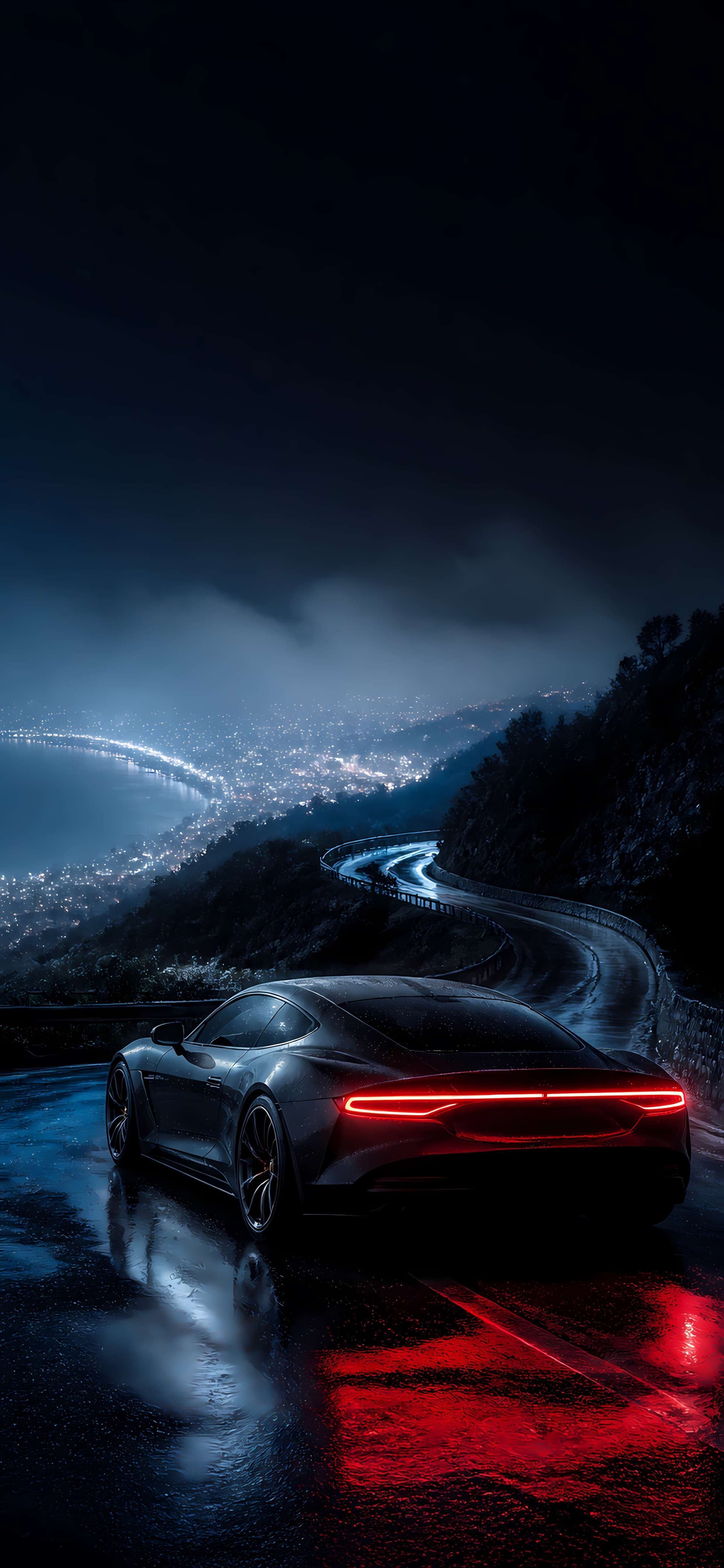 Midnight Coastal Drive - Pro phone wallpaper