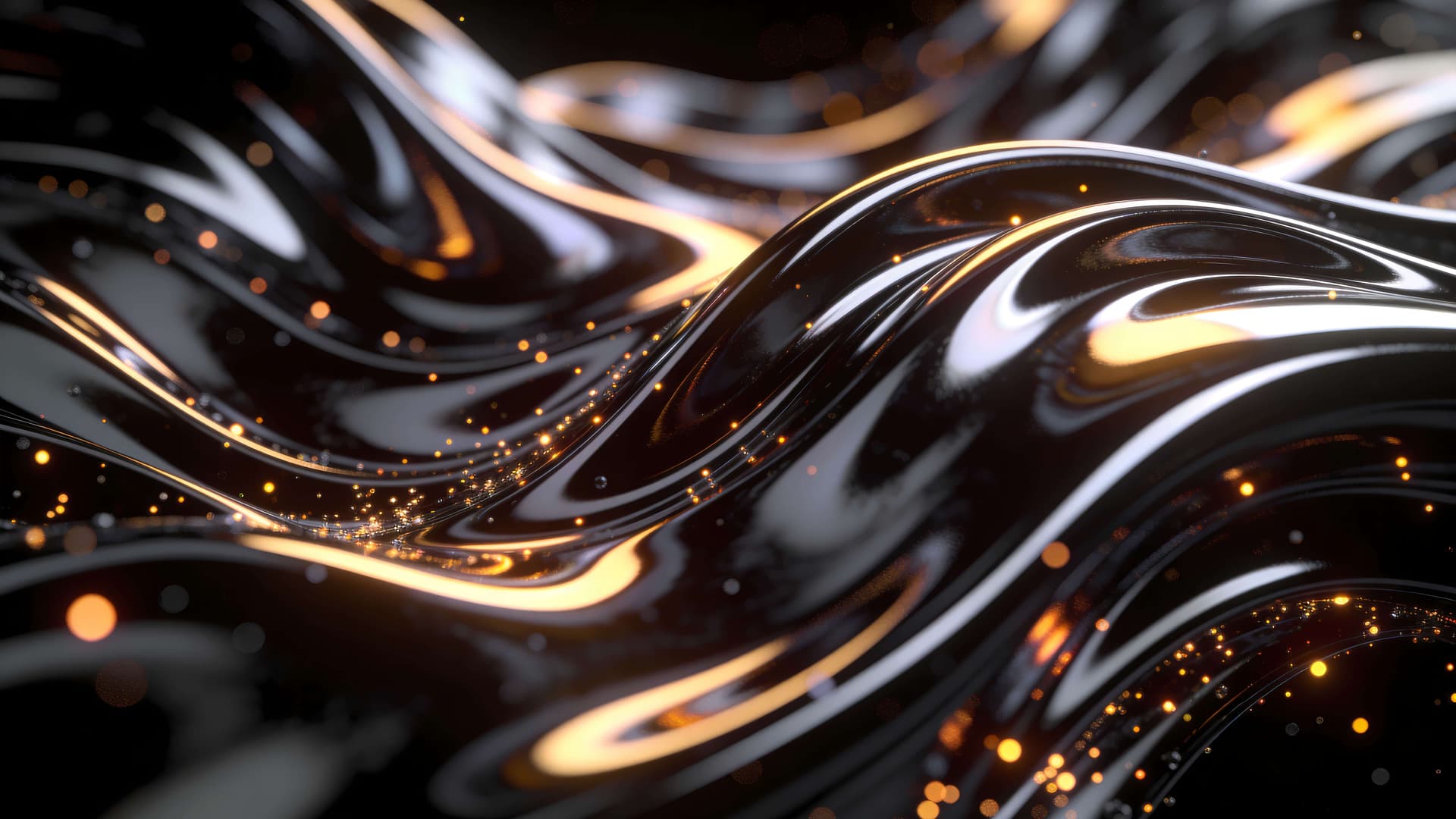 Liquid Gold Waves - free desktop wallpaper