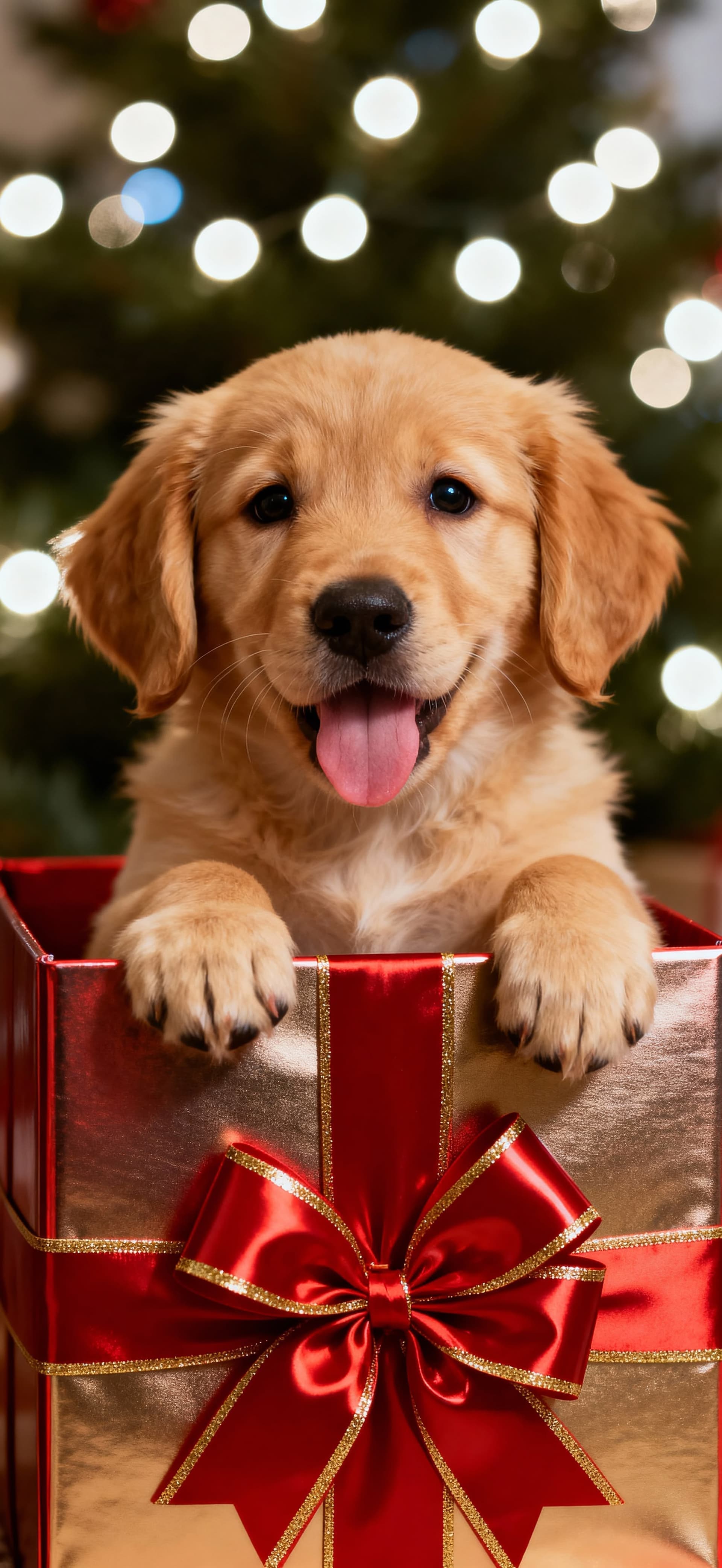 Puppy In A Present 1 - free phone wallpaper