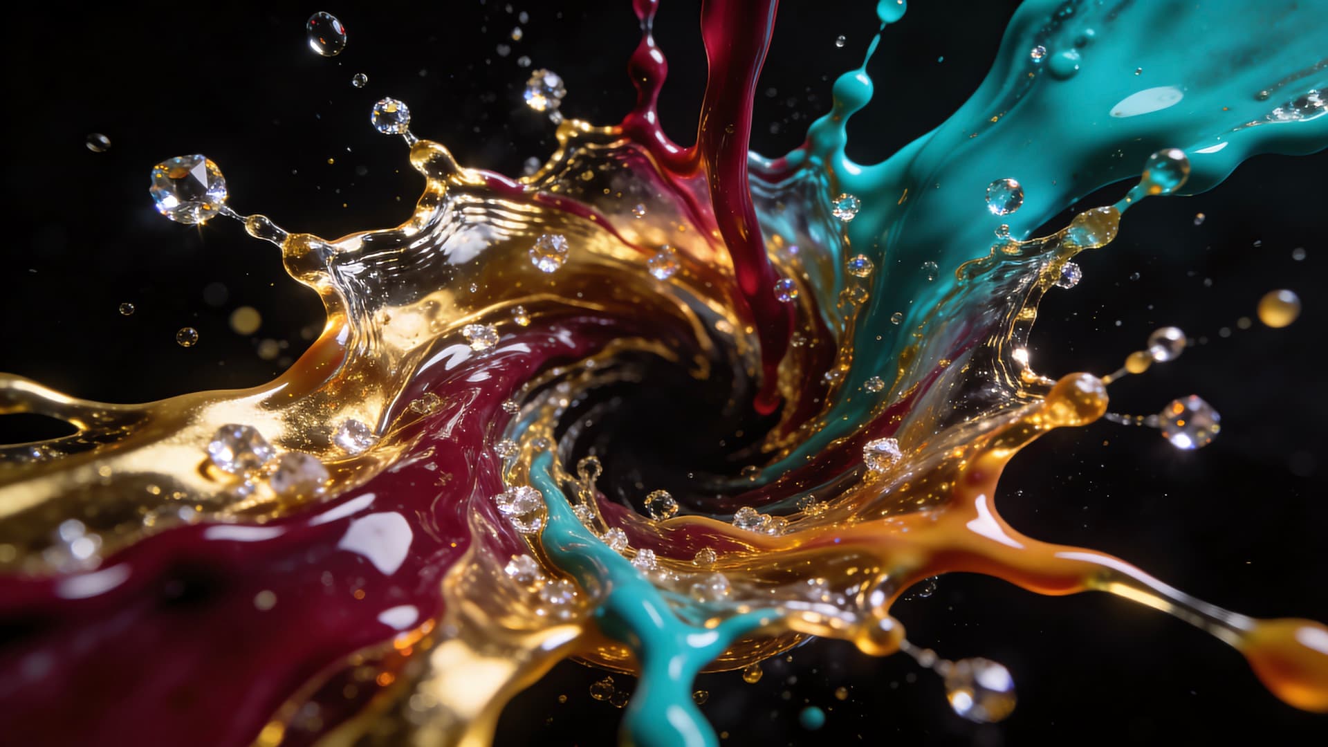Liquid Diamond Burst - free desktop wallpaper