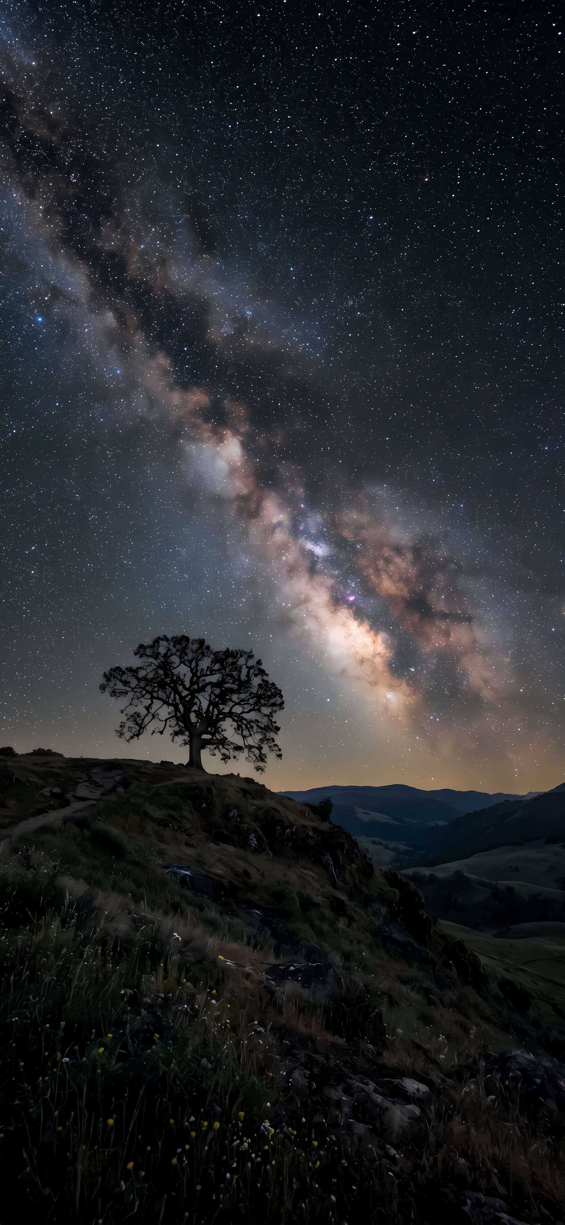 Milky Way Tree - Pro phone wallpaper