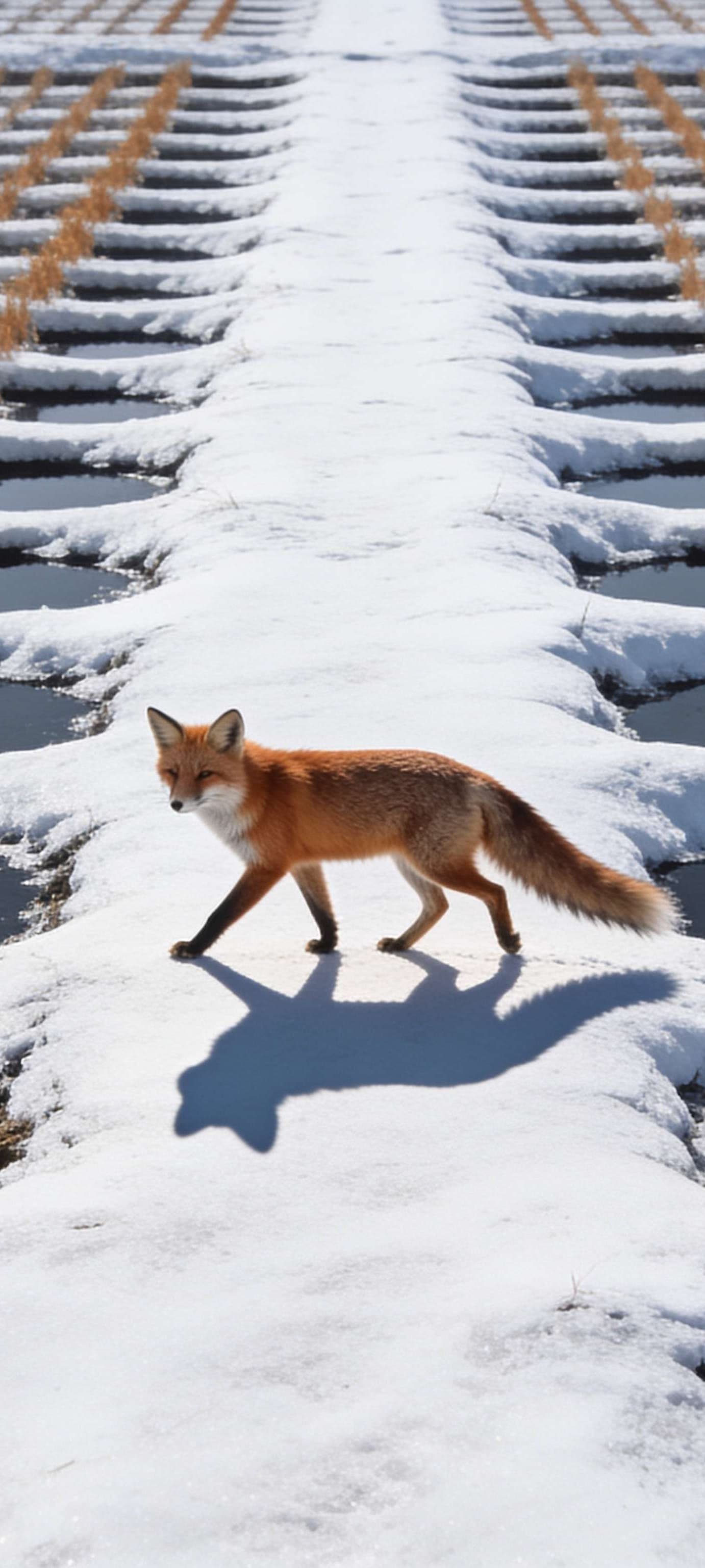 Winter Fox Journey - Pro phone wallpaper