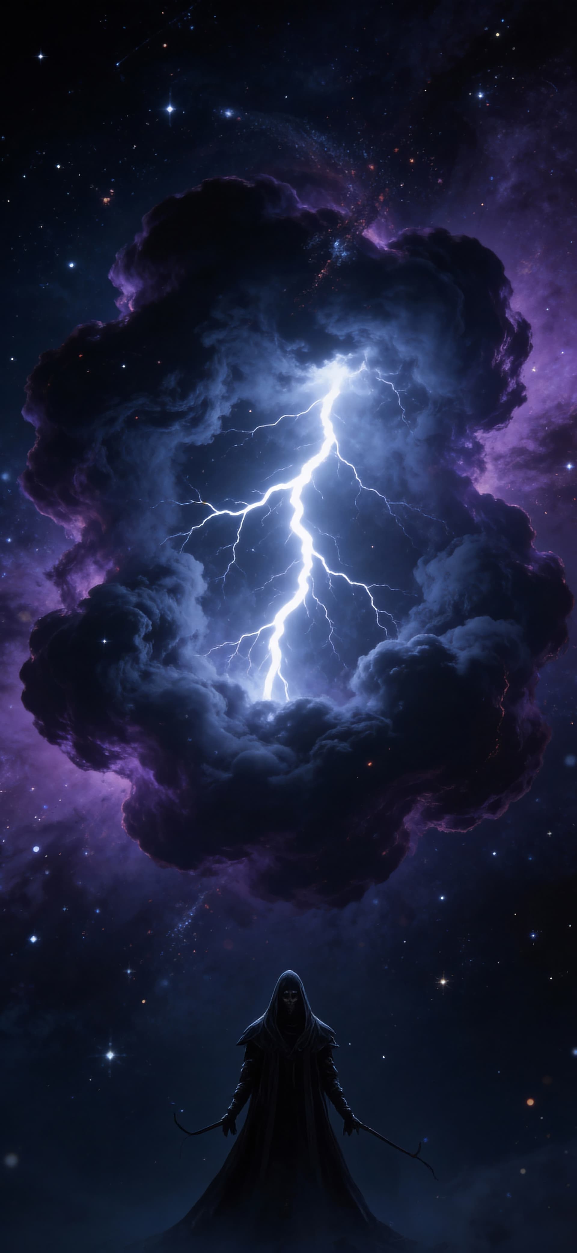 Cosmic Lightning Storm - free phone wallpaper