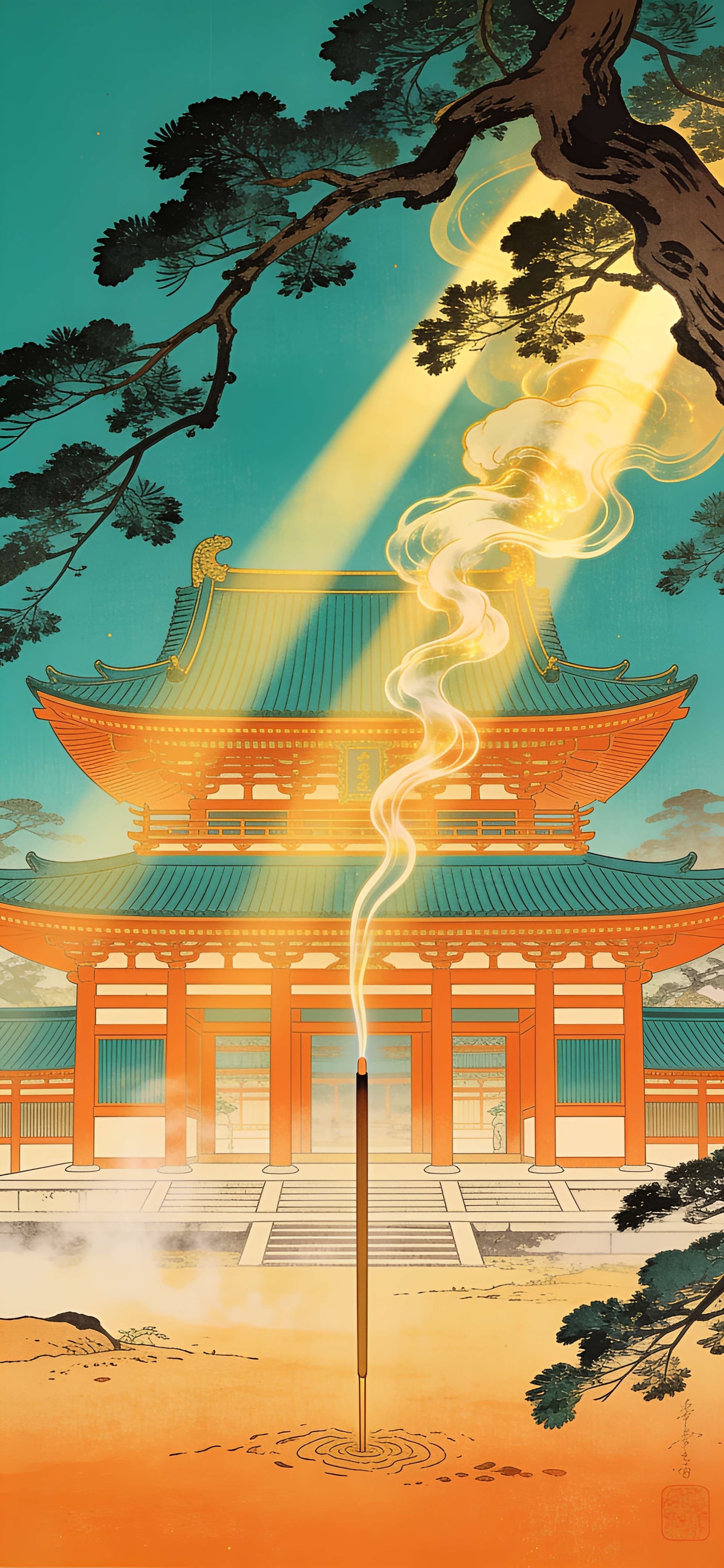 Sacred Temple Incense - Pro phone wallpaper