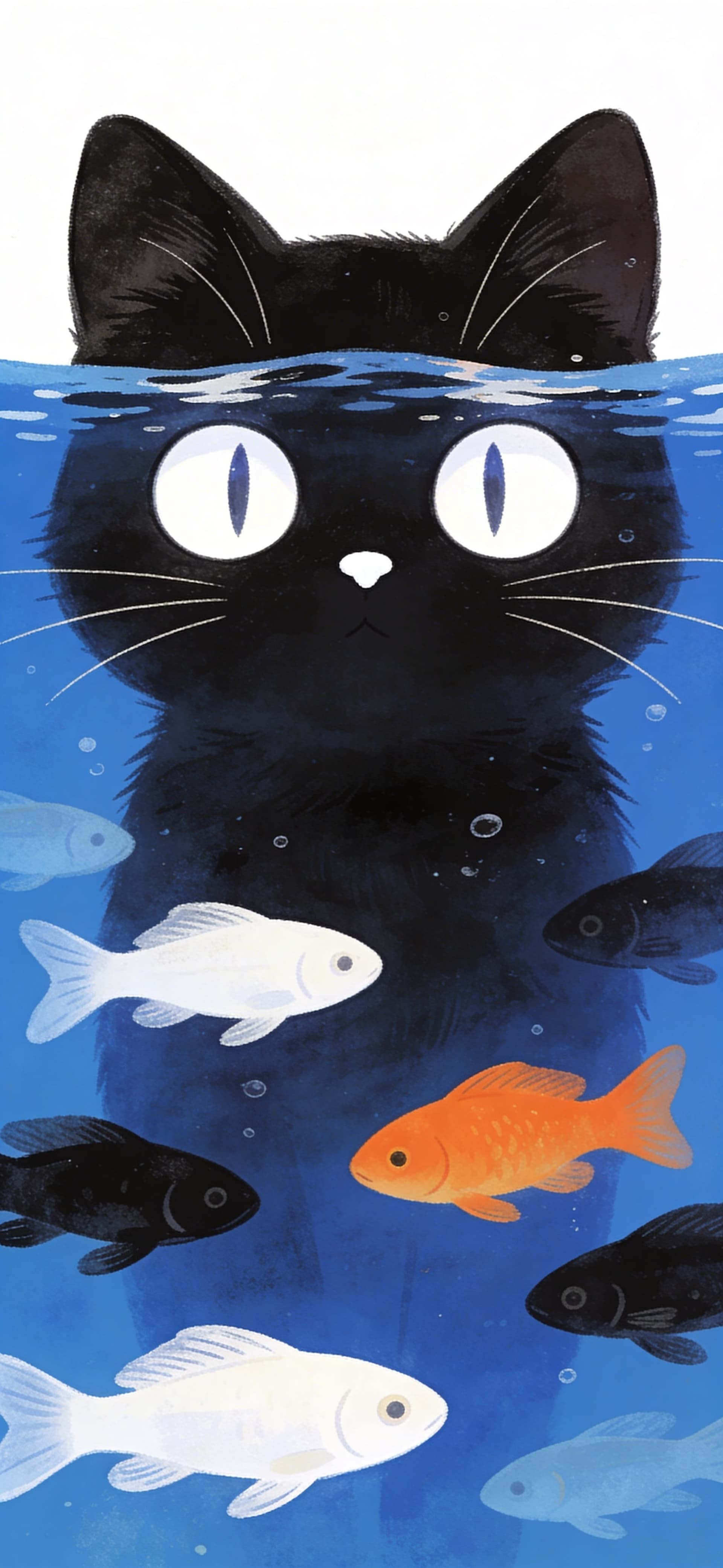 Submerged Feline Gaze - Pro phone wallpaper