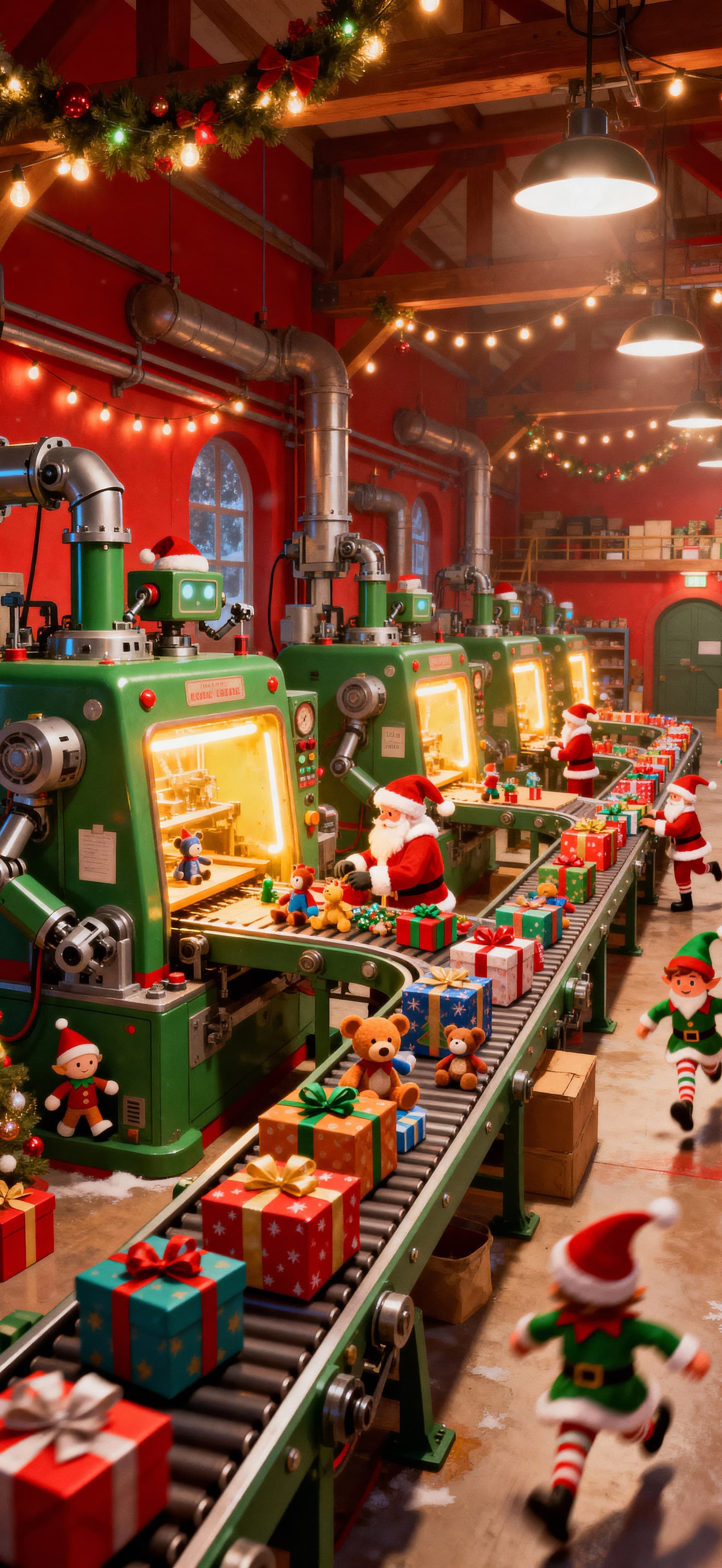 Christmas Presents and Joy Factory 4 - free phone wallpaper