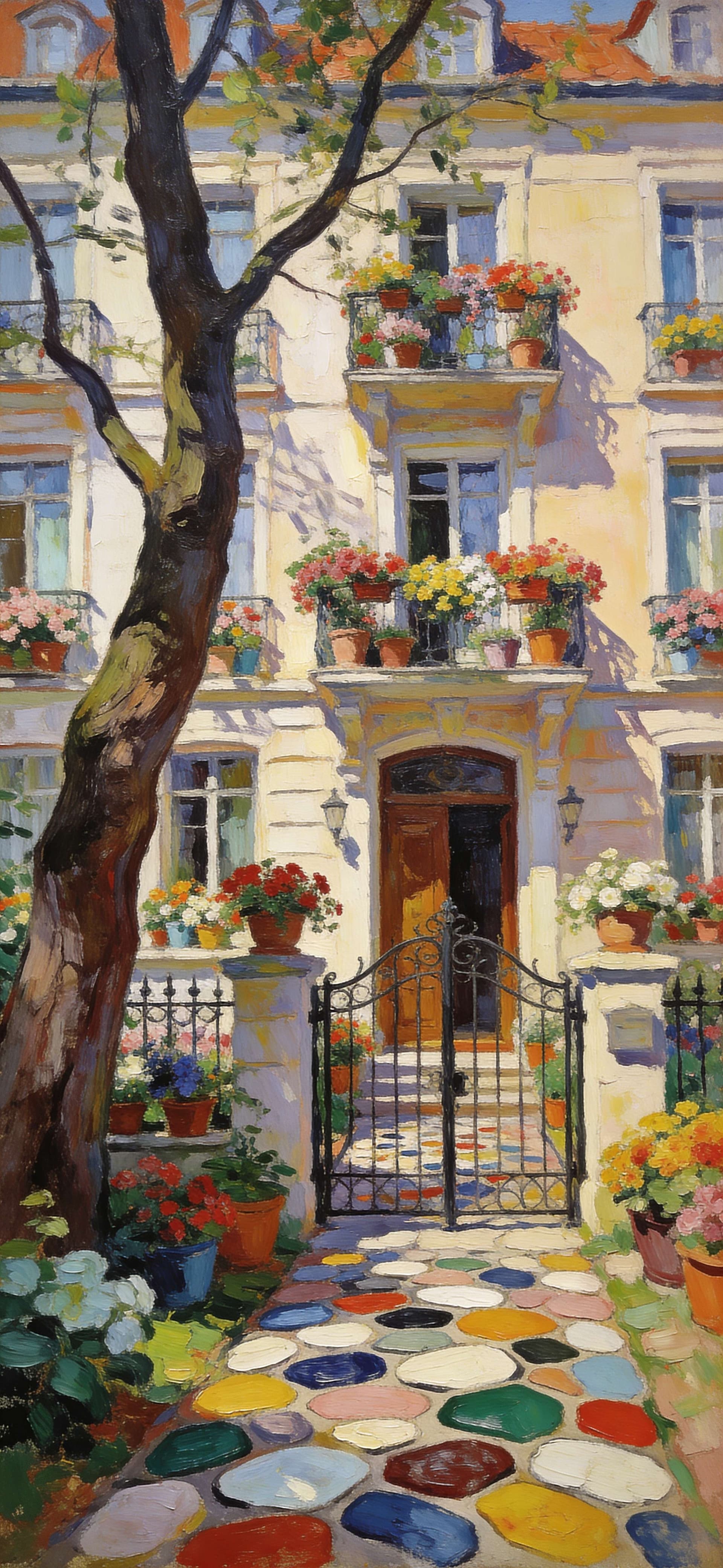 Floral Balcony Facade - Pro phone wallpaper