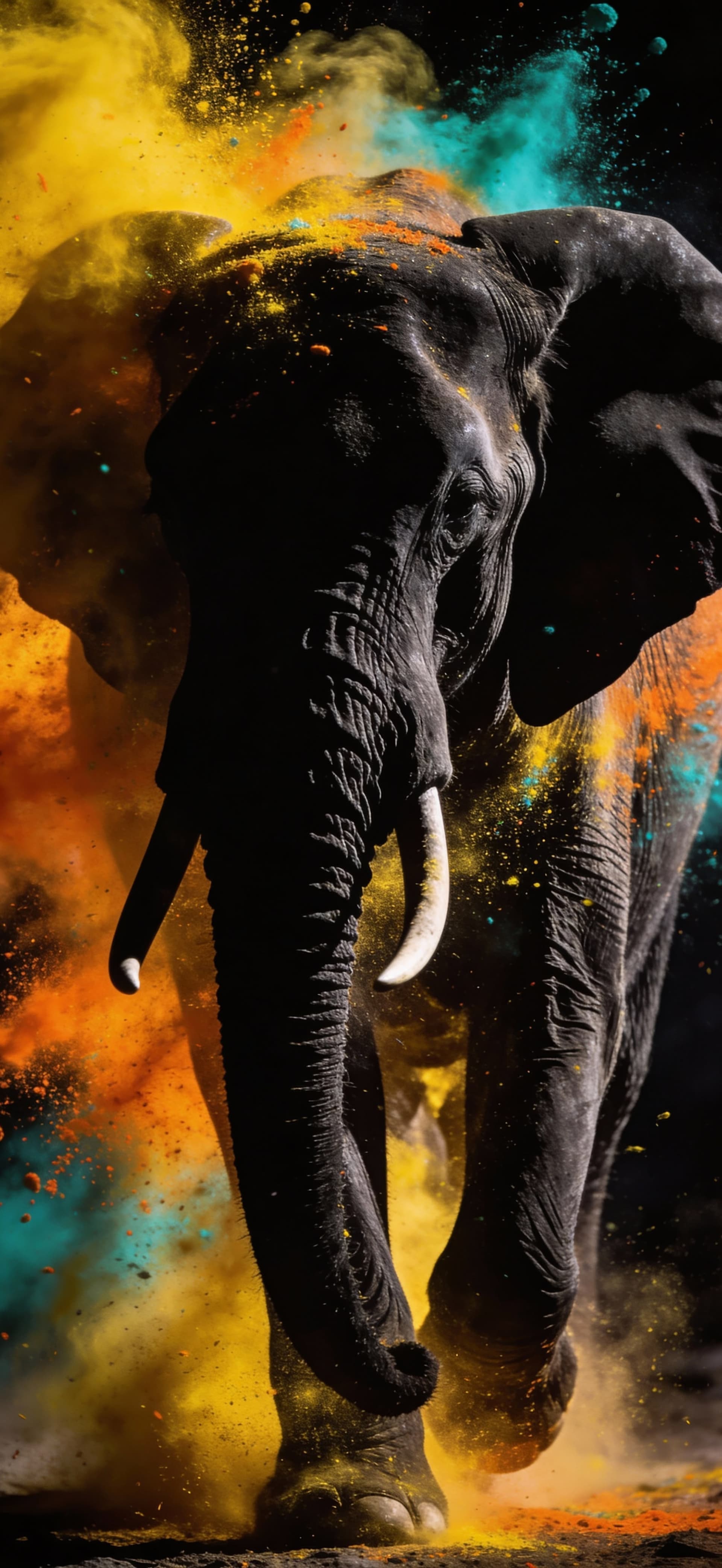 Elephant Powder Burst - Pro phone wallpaper