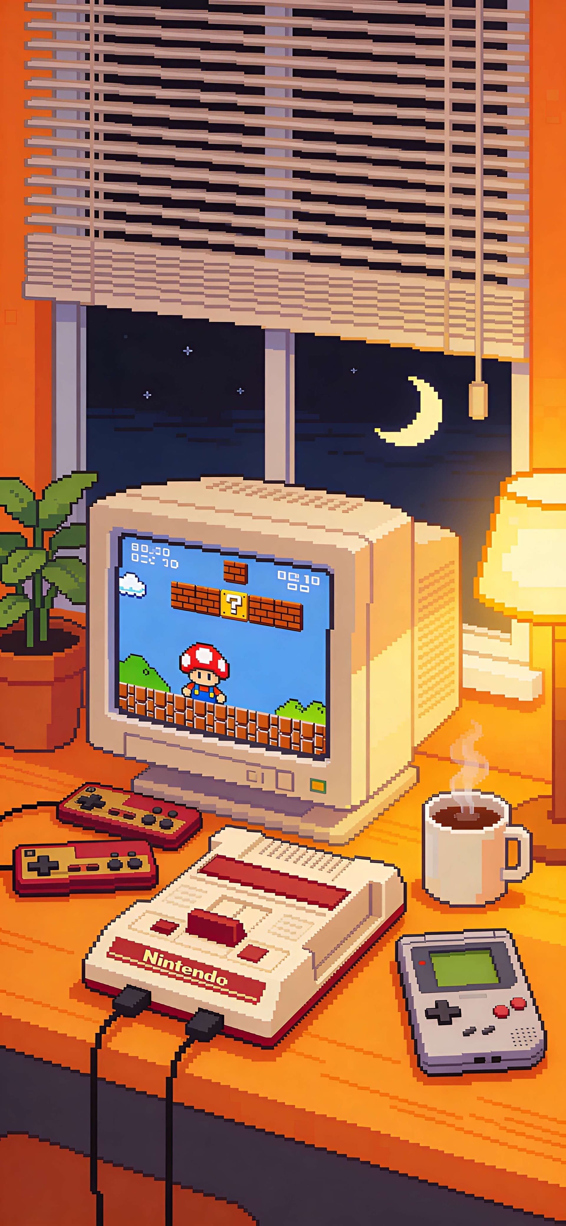 Retro Gaming Setup - Pro phone wallpaper