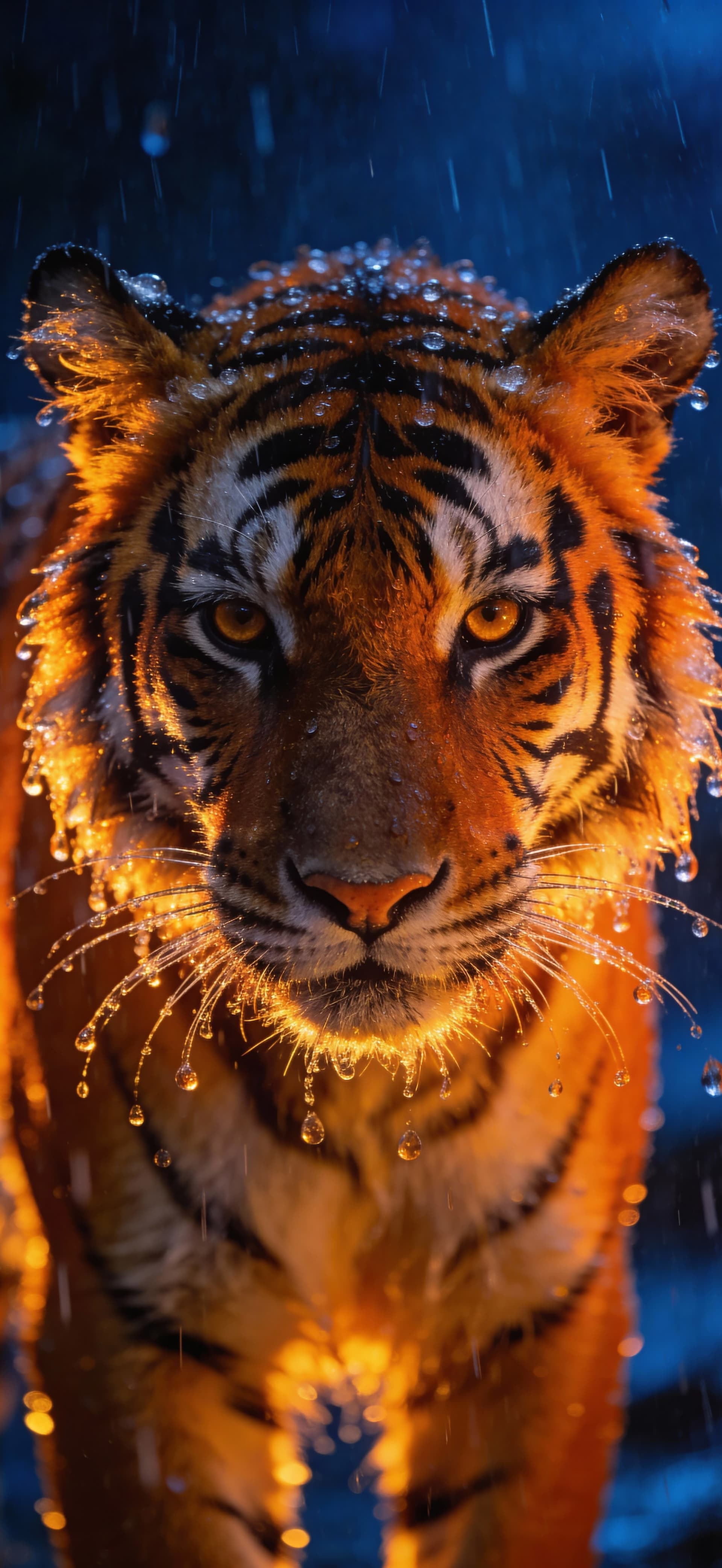 Fiery Tiger Storm 1 - Pro phone wallpaper
