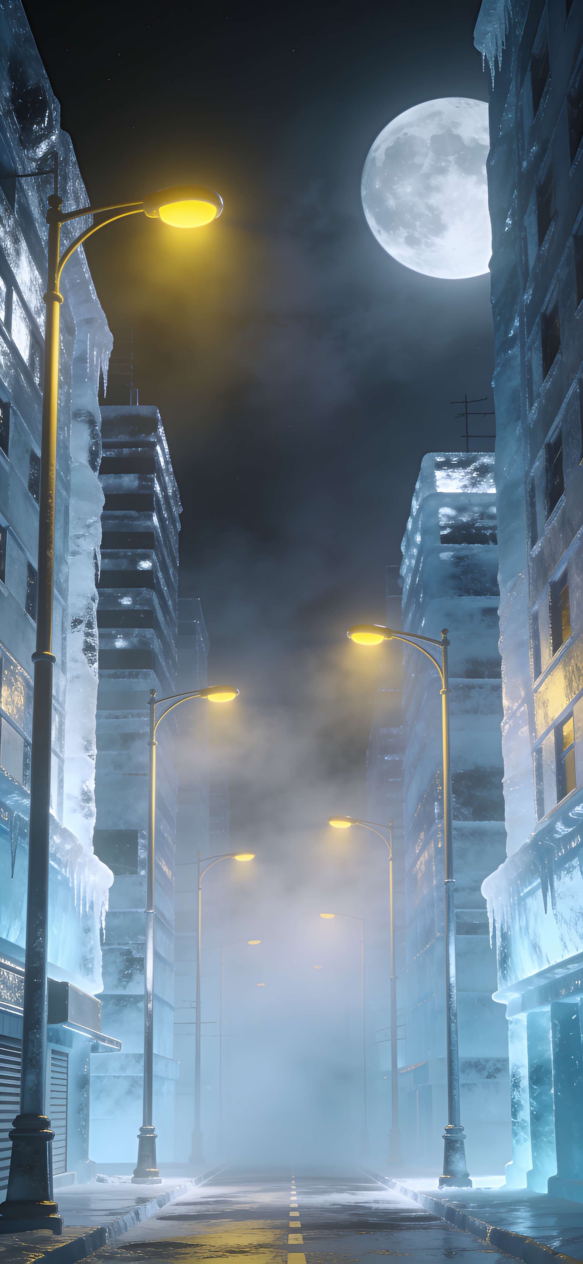 Frozen Neon Alley - free phone wallpaper