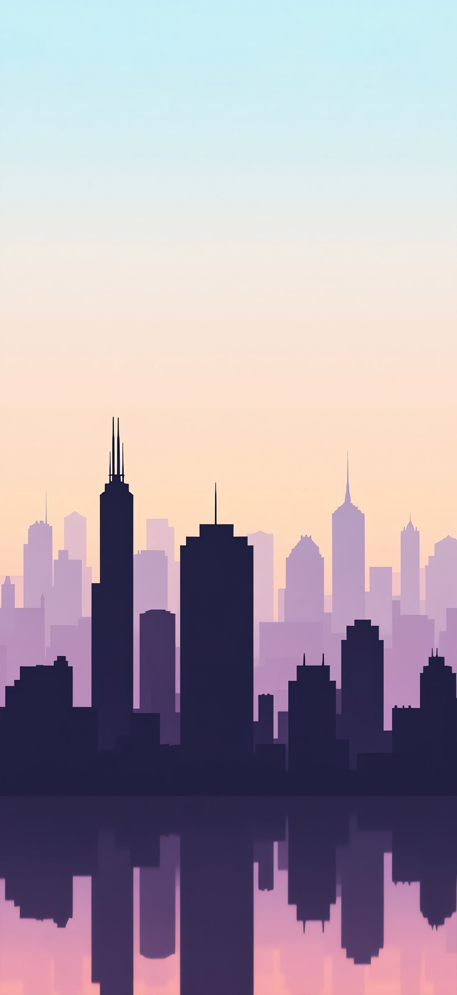 Purple Sunset Skyline - free phone wallpaper
