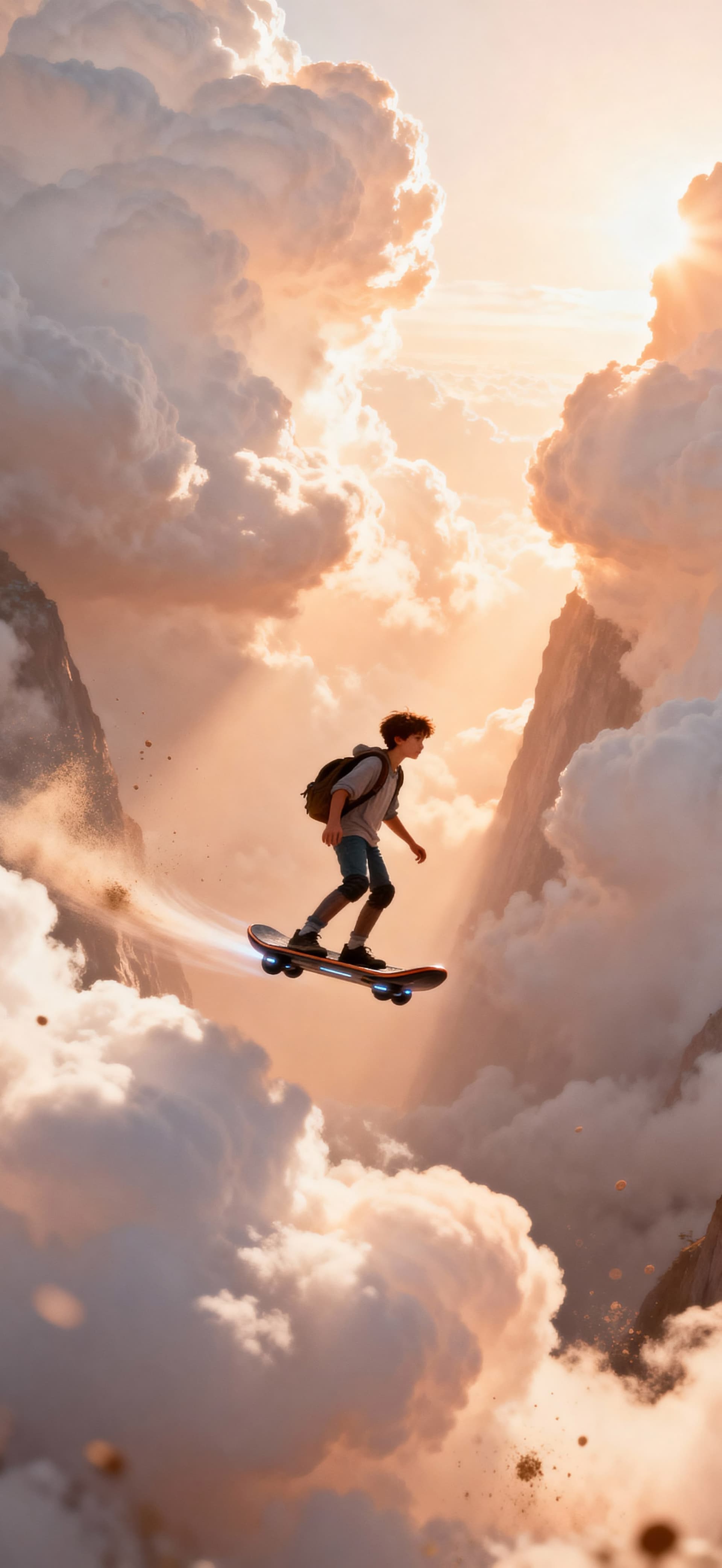 Hoverboard Above the Clouds 3 - Pro phone wallpaper