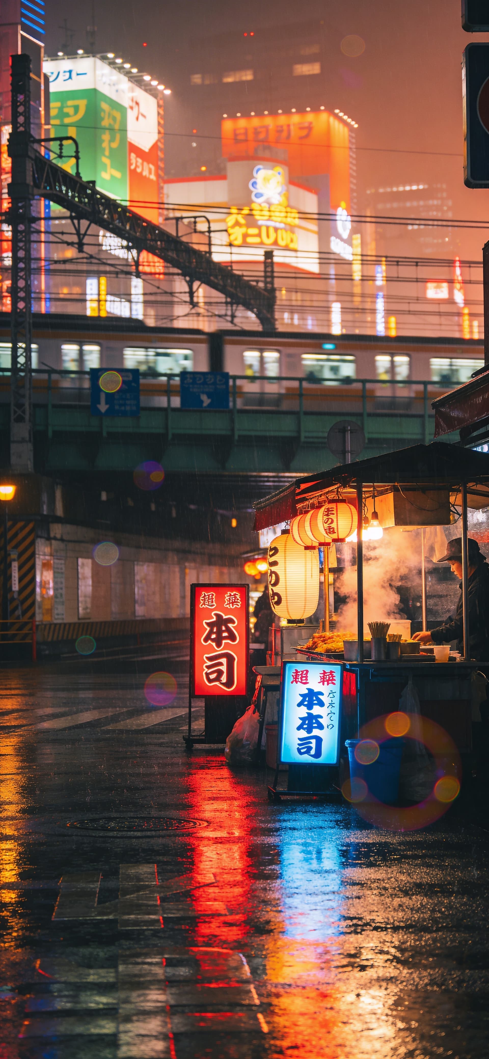 Rainy City Night - free phone wallpaper