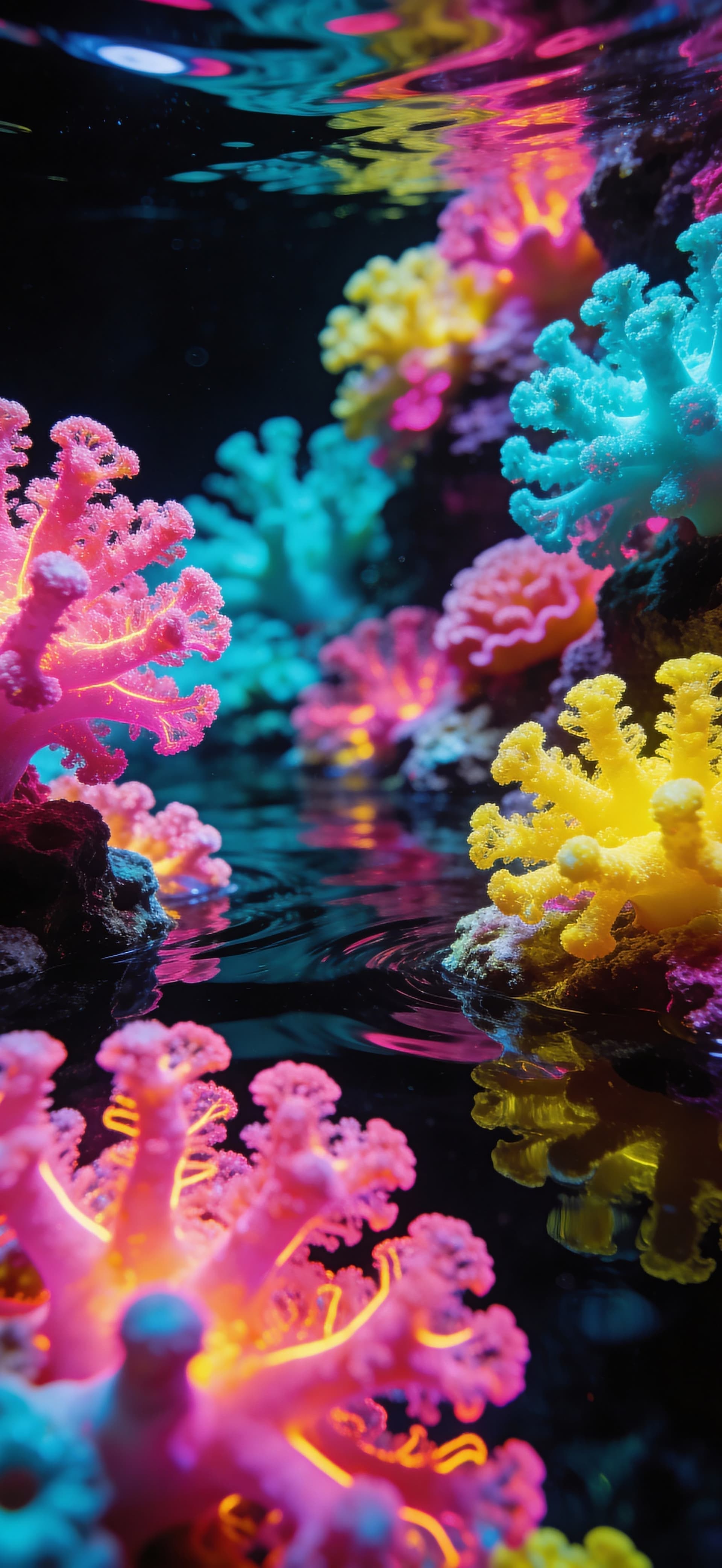 Neon Coral Reef - Pro phone wallpaper