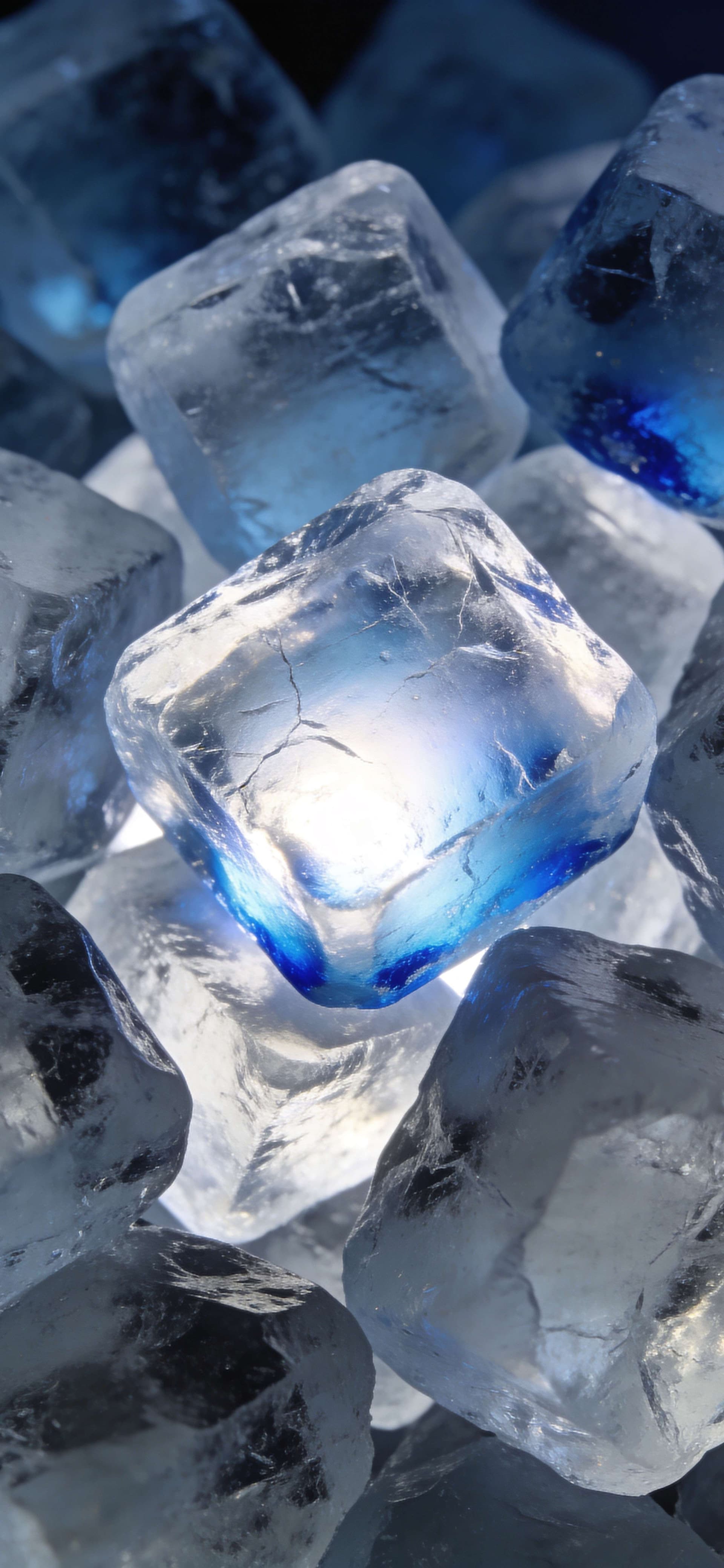 Glowing Ice Cubes - free phone wallpaper