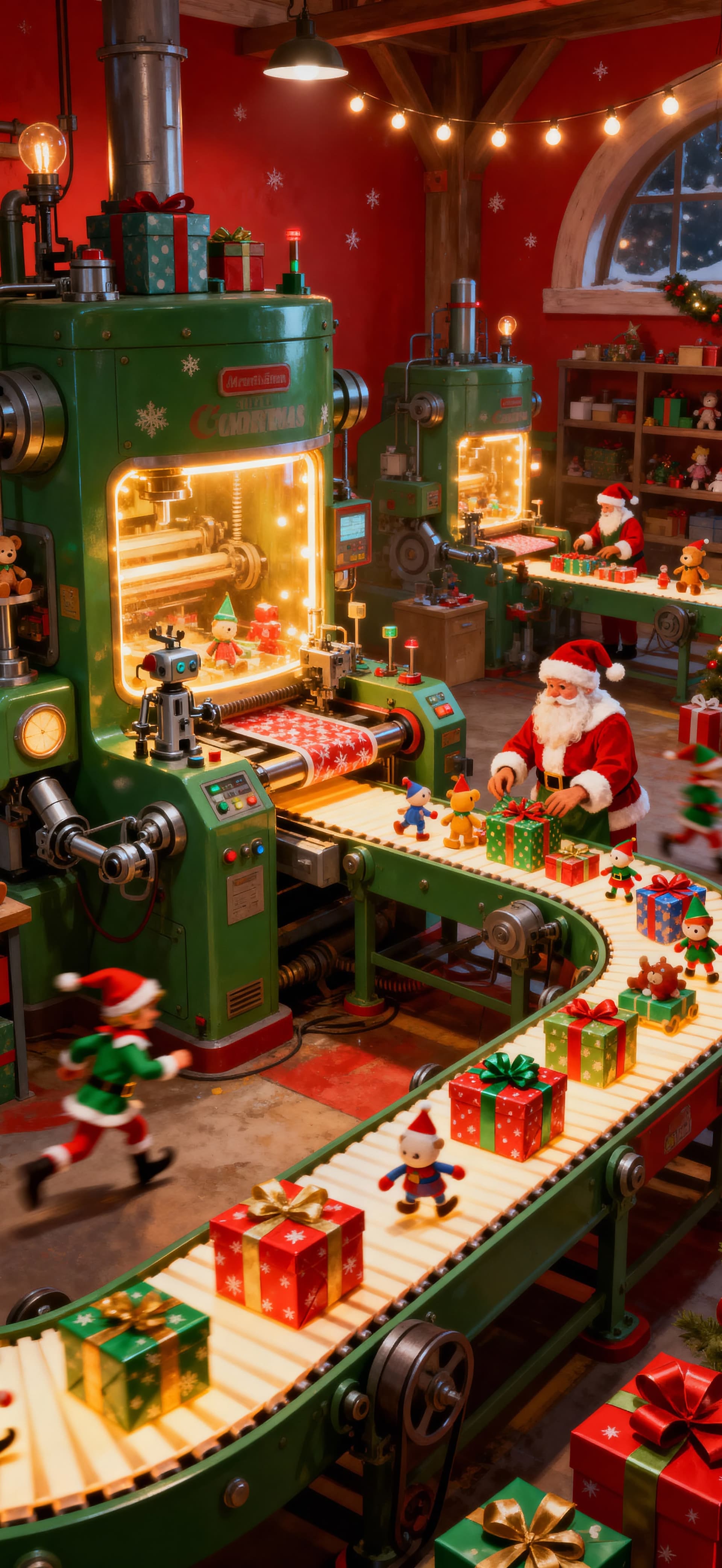 Christmas Presents and Joy Factory 6 - free phone wallpaper
