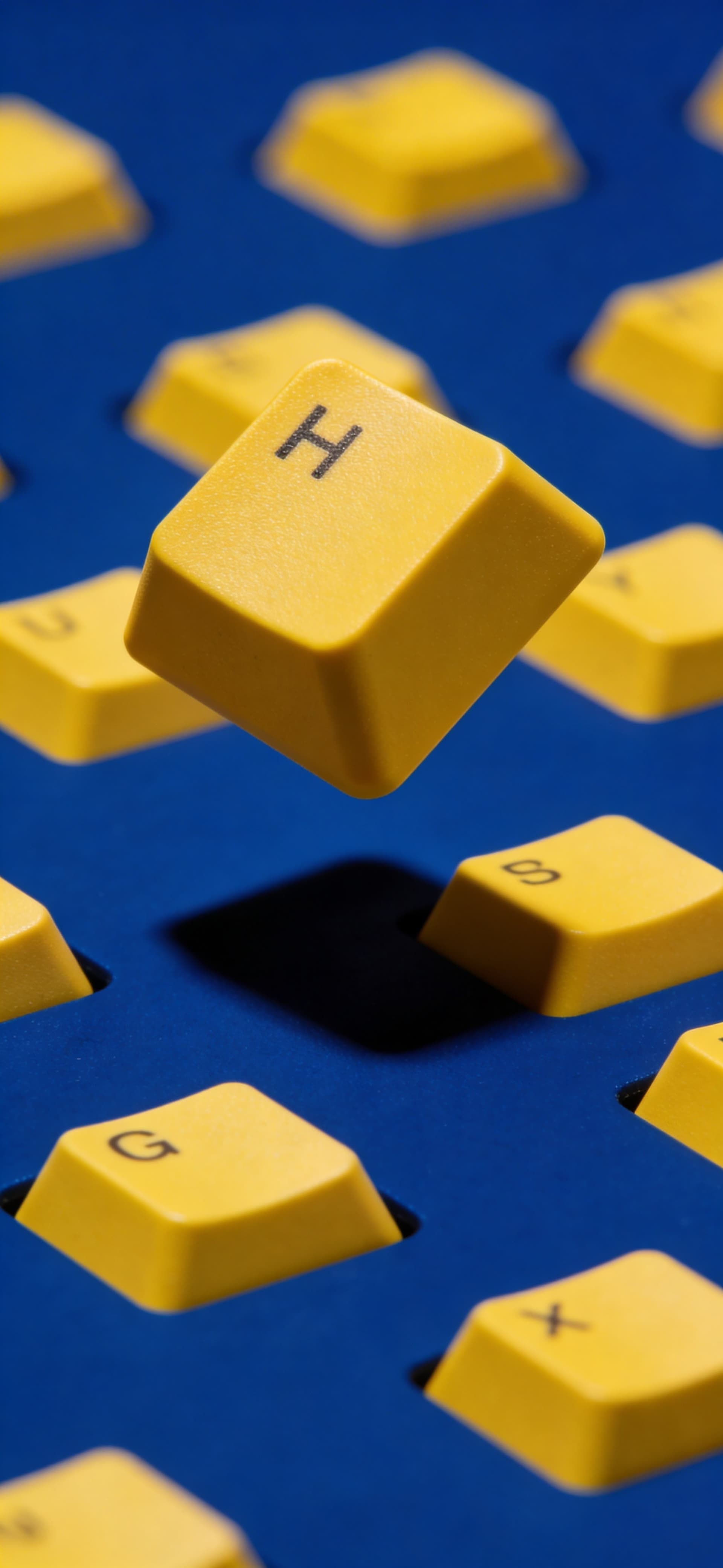 Yellow Keycaps - free phone wallpaper