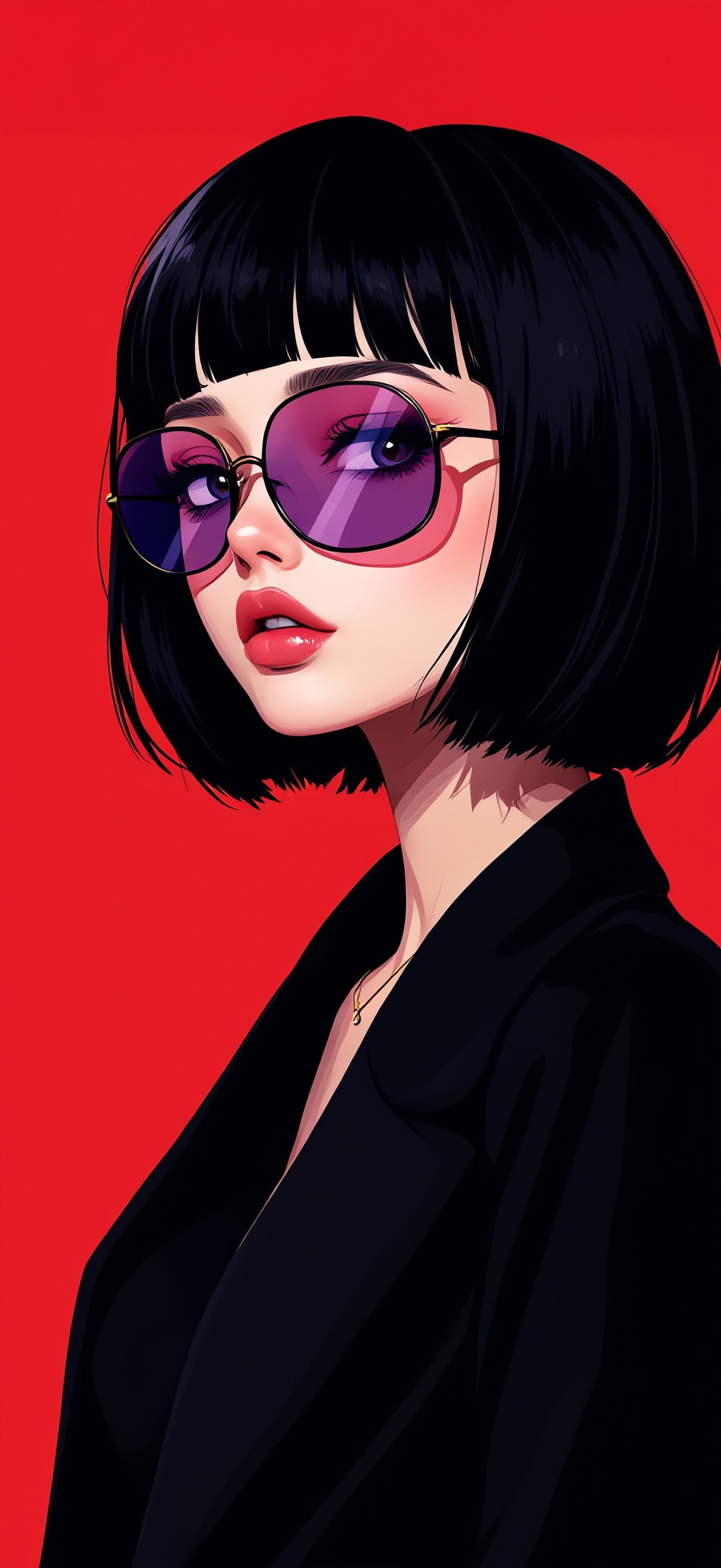 Crimson Cool Girl 2 - free phone wallpaper