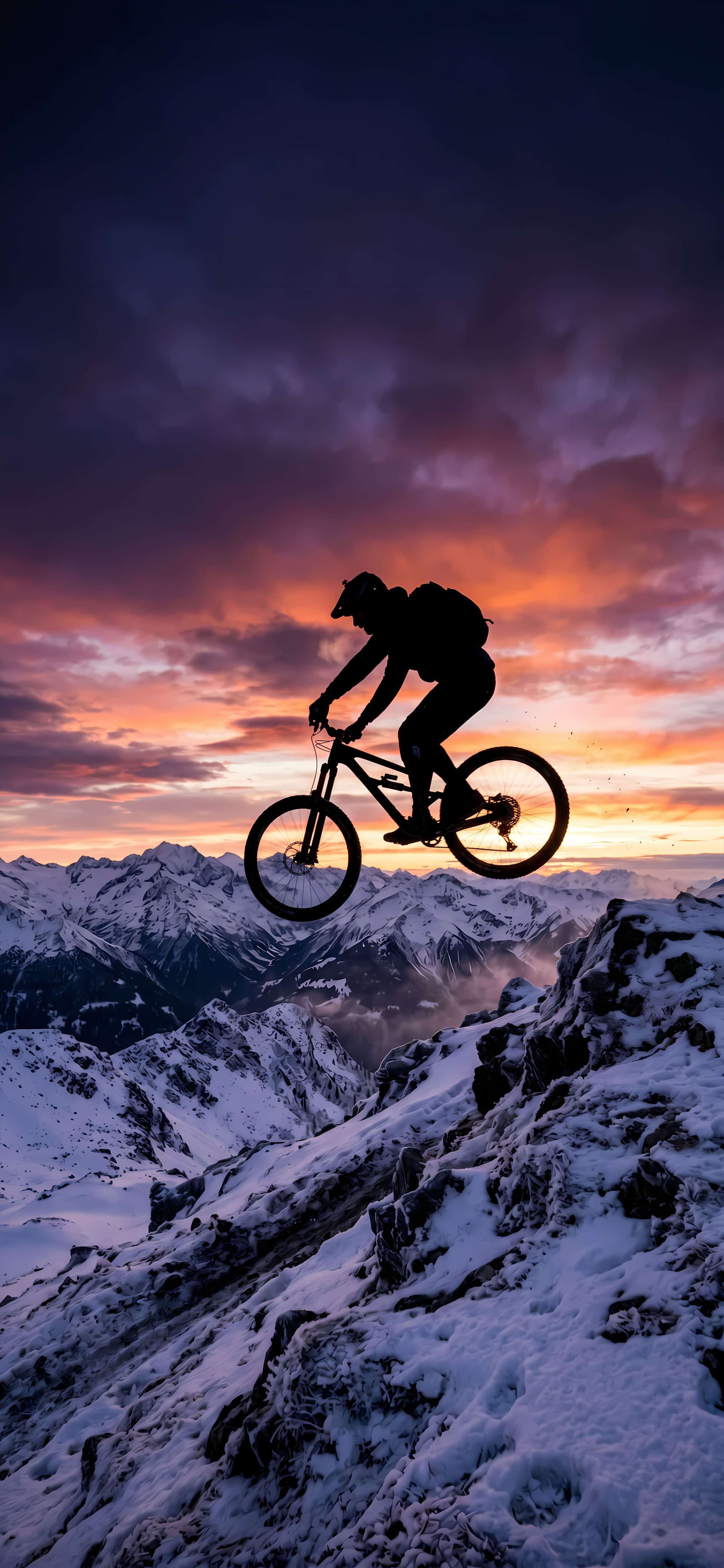 Mountain Bike Sunset - Pro phone wallpaper