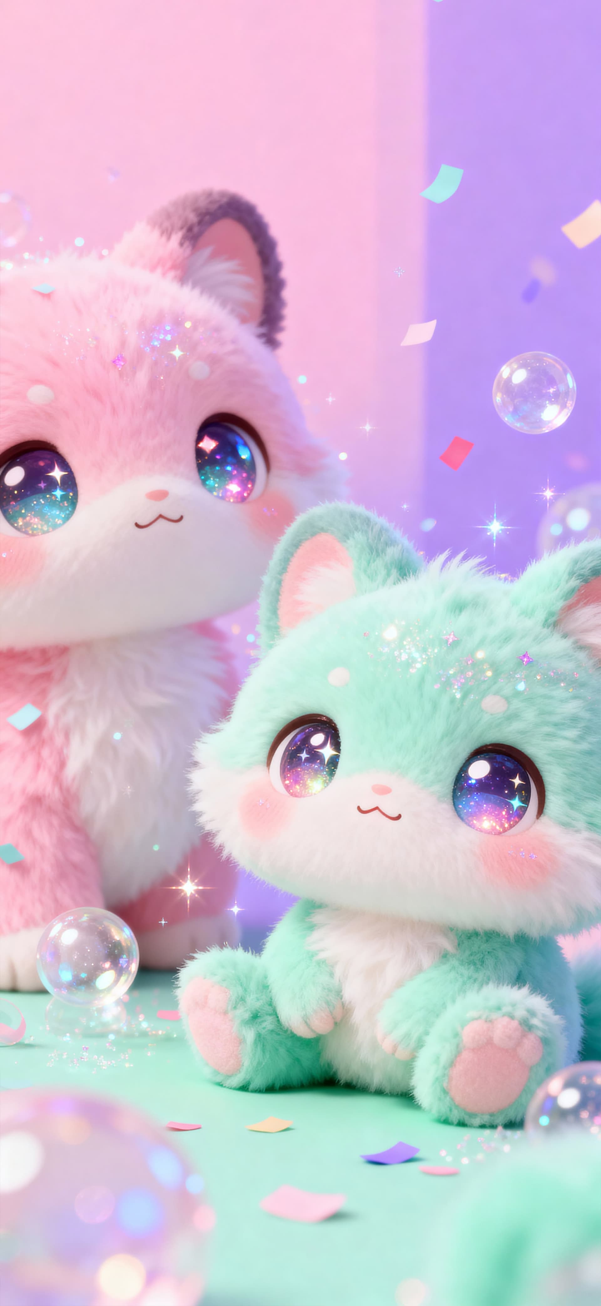 Candyfloss Kitty 3 - free phone wallpaper