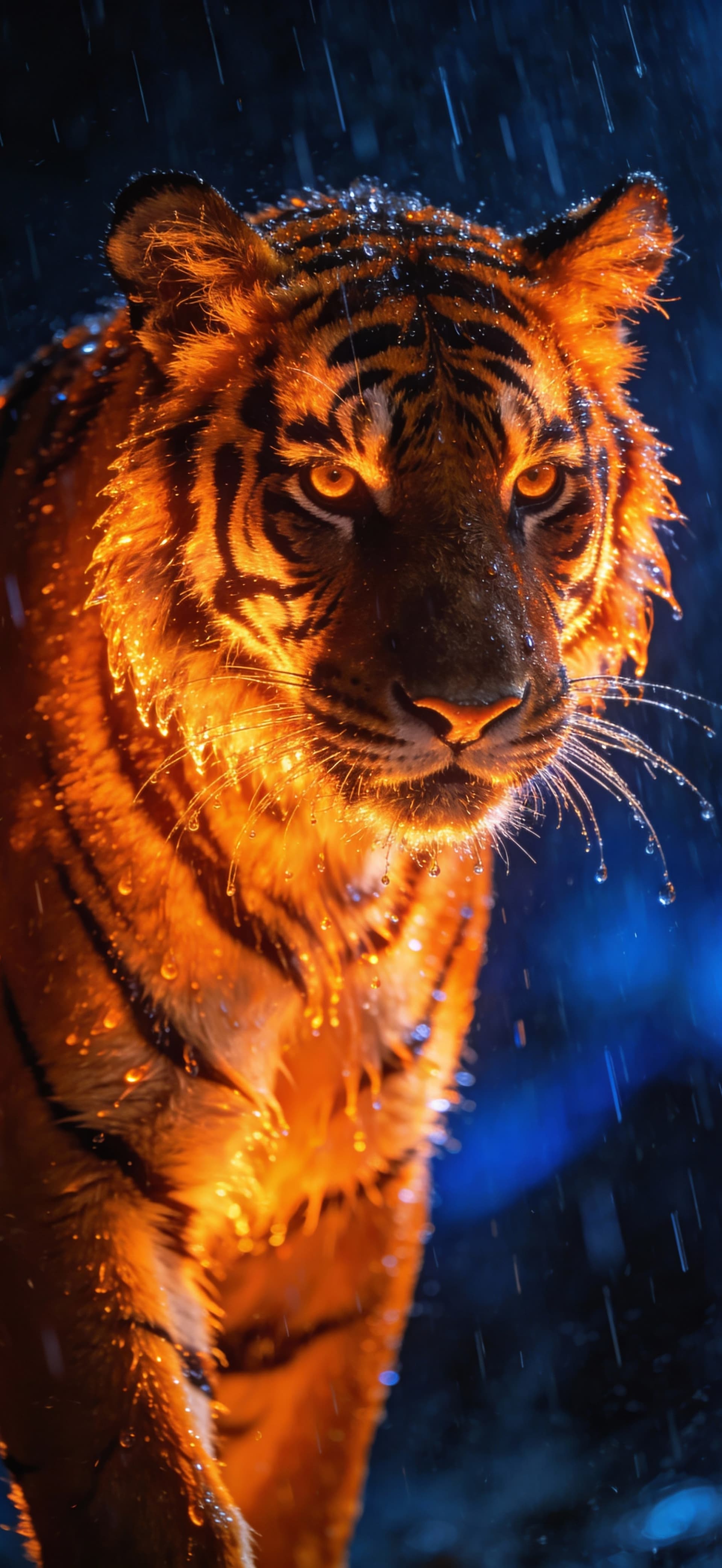 Fiery Tiger Storm 2 - Pro phone wallpaper