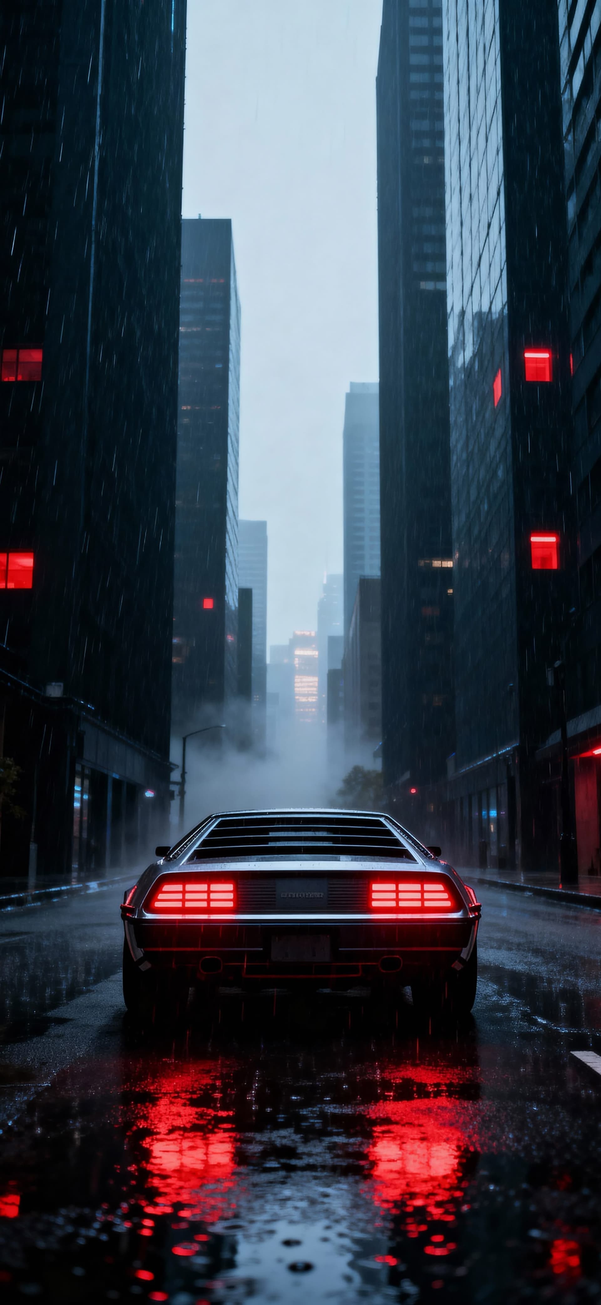 Neon Rain Runner 1 - free phone wallpaper