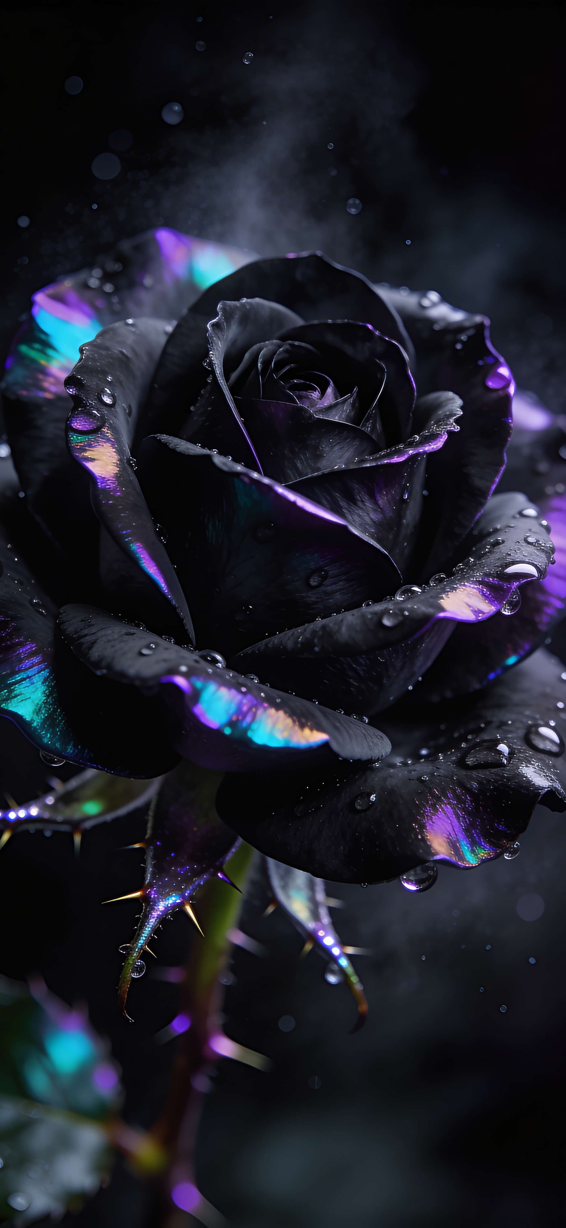 Iridescent Dark Rose - free phone wallpaper