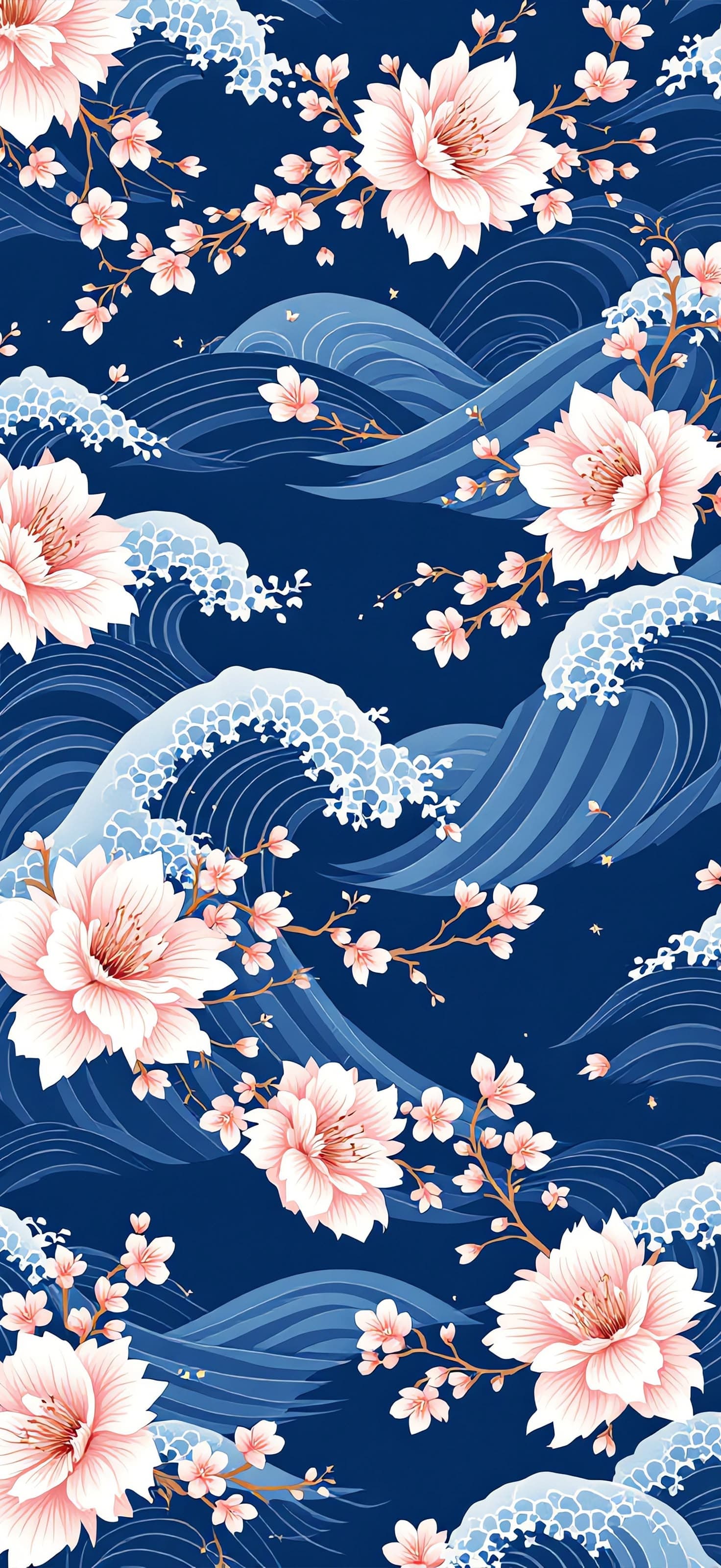 Sakura Waves 2 - free phone wallpaper