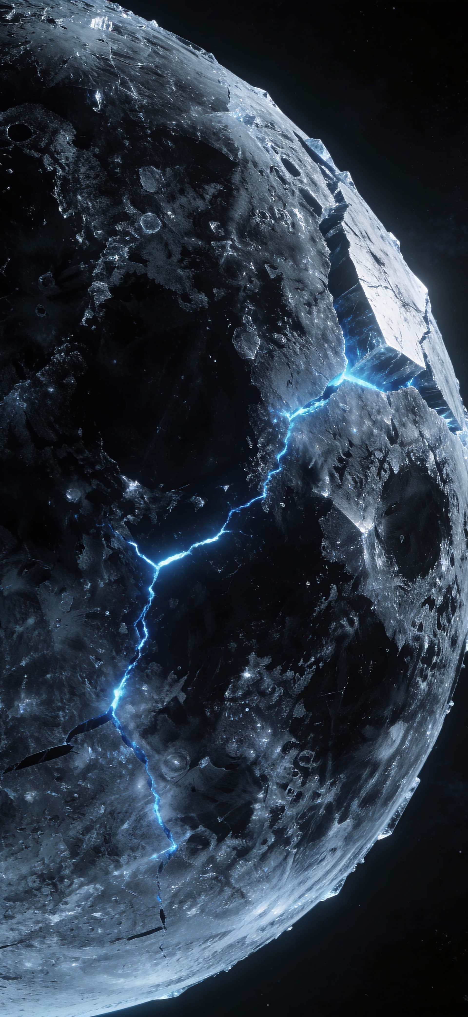 Cracked Moon - Pro phone wallpaper