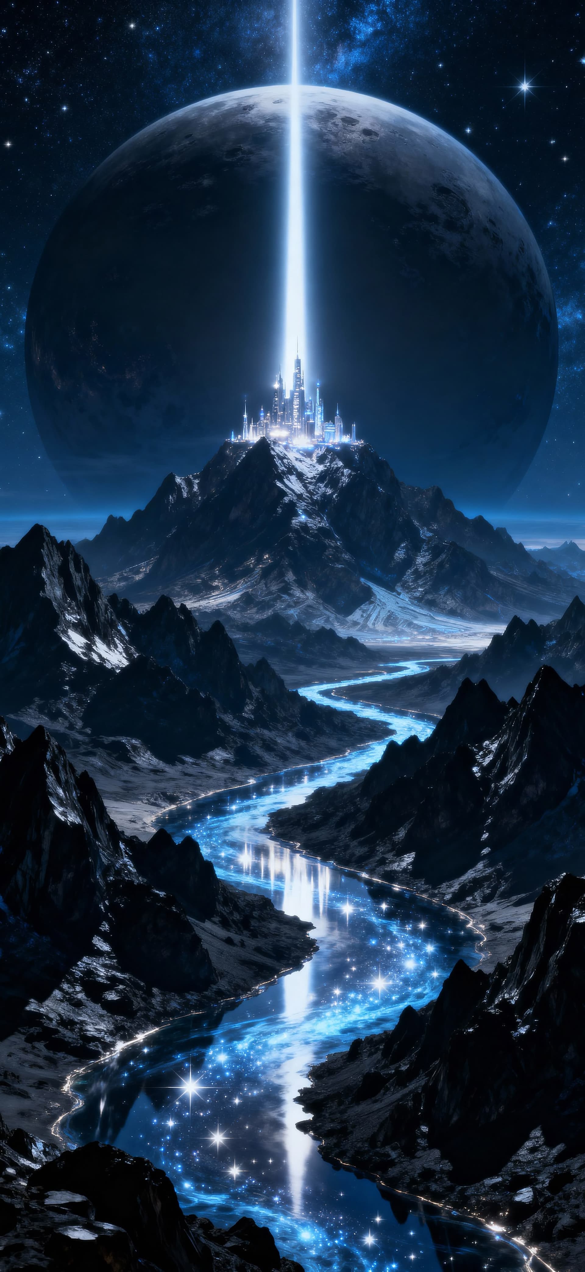 Celestial Beacon River 1 - free phone wallpaper