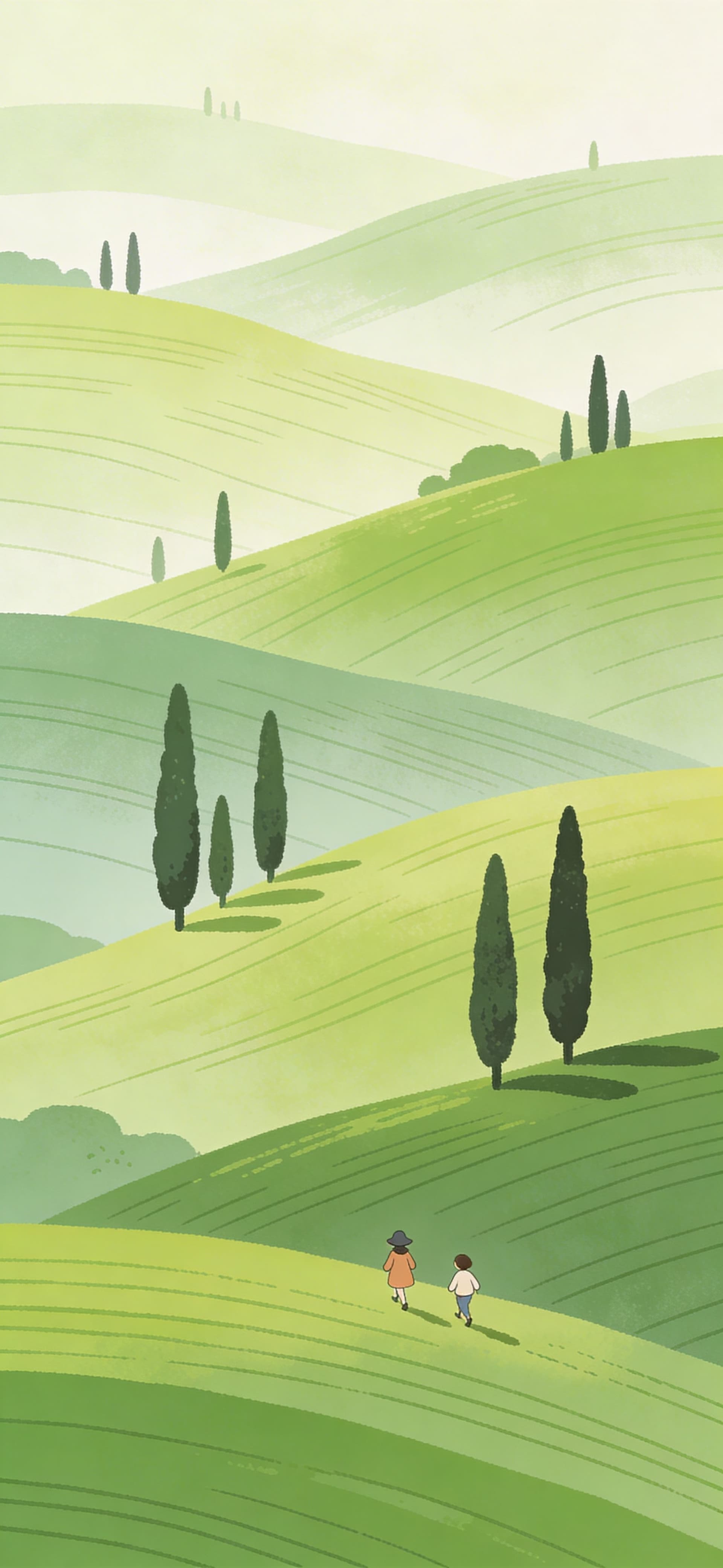Rolling Tuscan Hills - free phone wallpaper