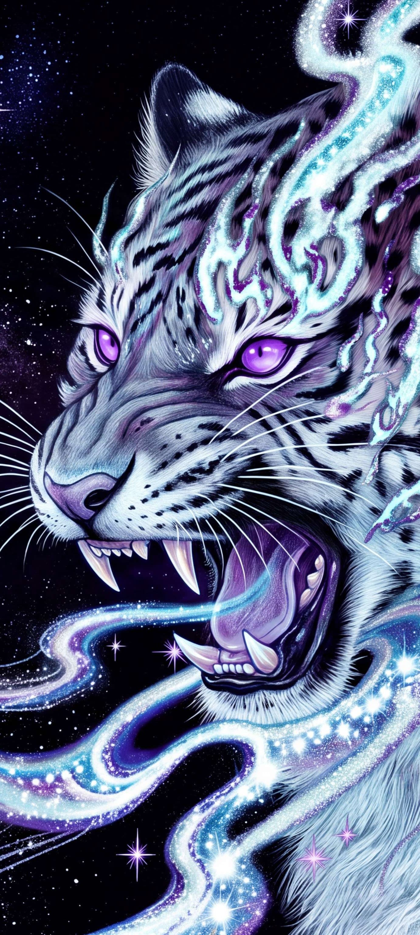Cosmic Spirit Tiger - free phone wallpaper
