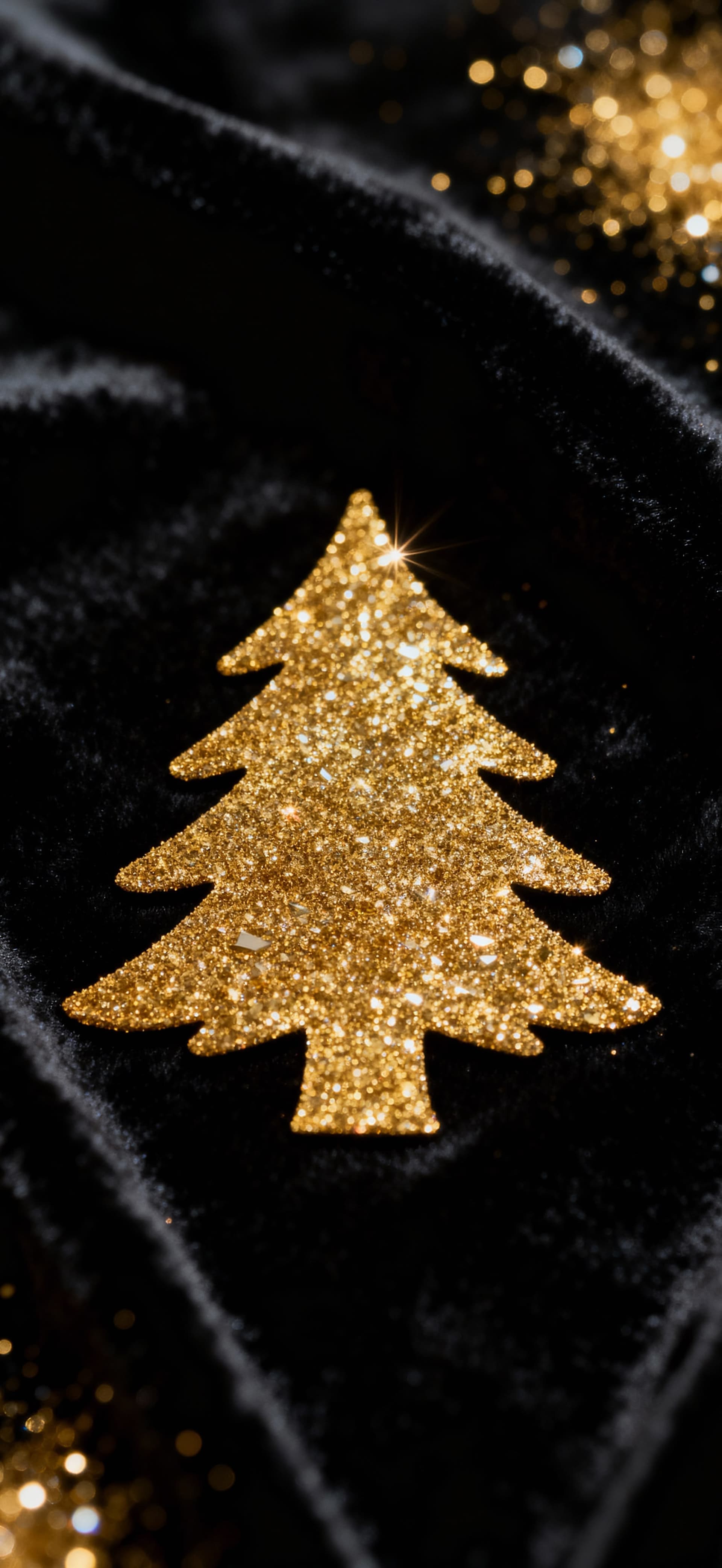 Golden Christmas Tree 1 - free phone wallpaper