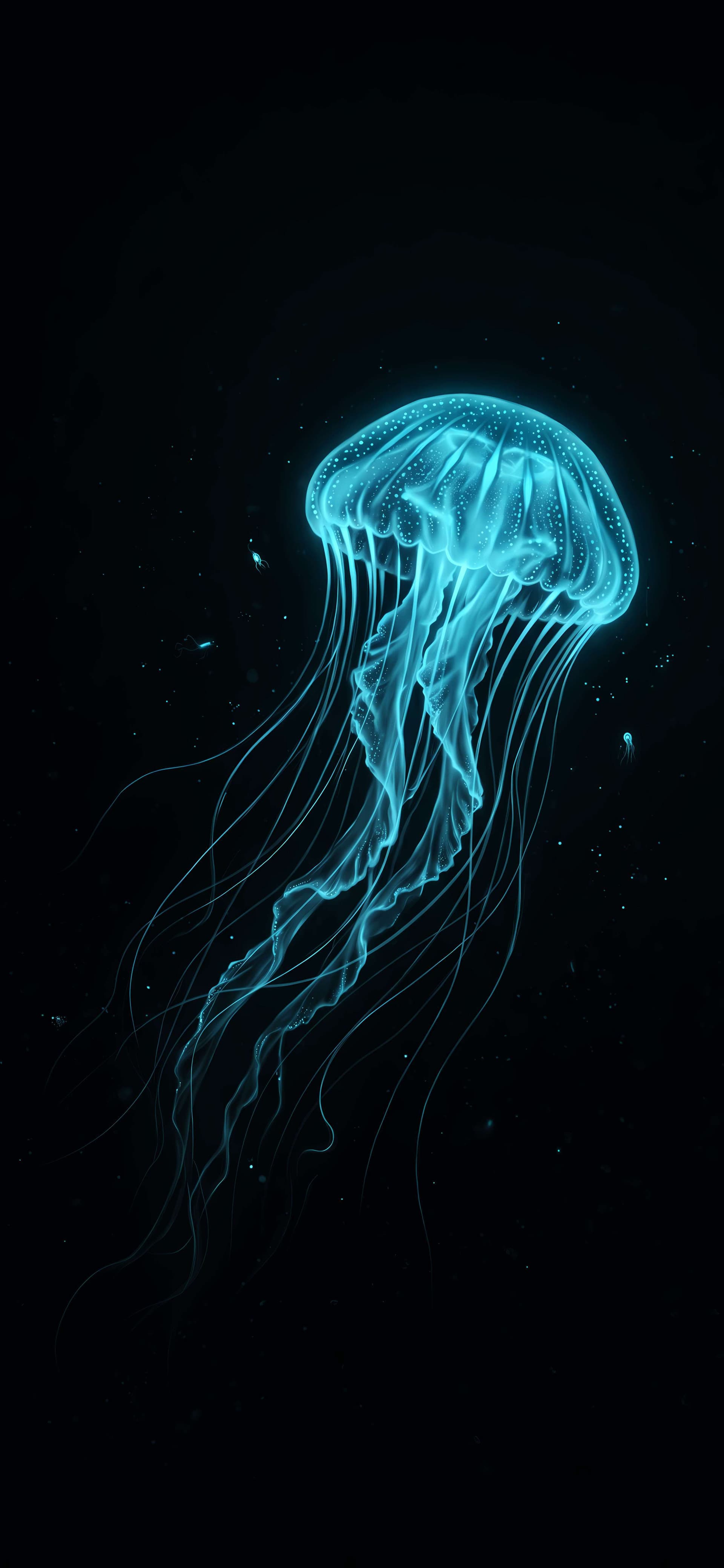 Bioluminescent Jellyfish Glow - Pro phone wallpaper