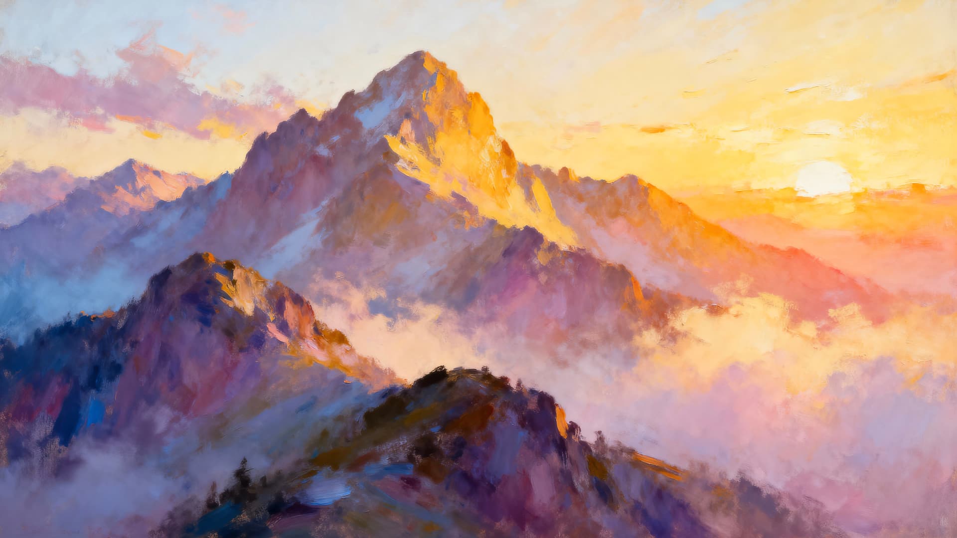 Pastel Peaks 2 - free desktop wallpaper