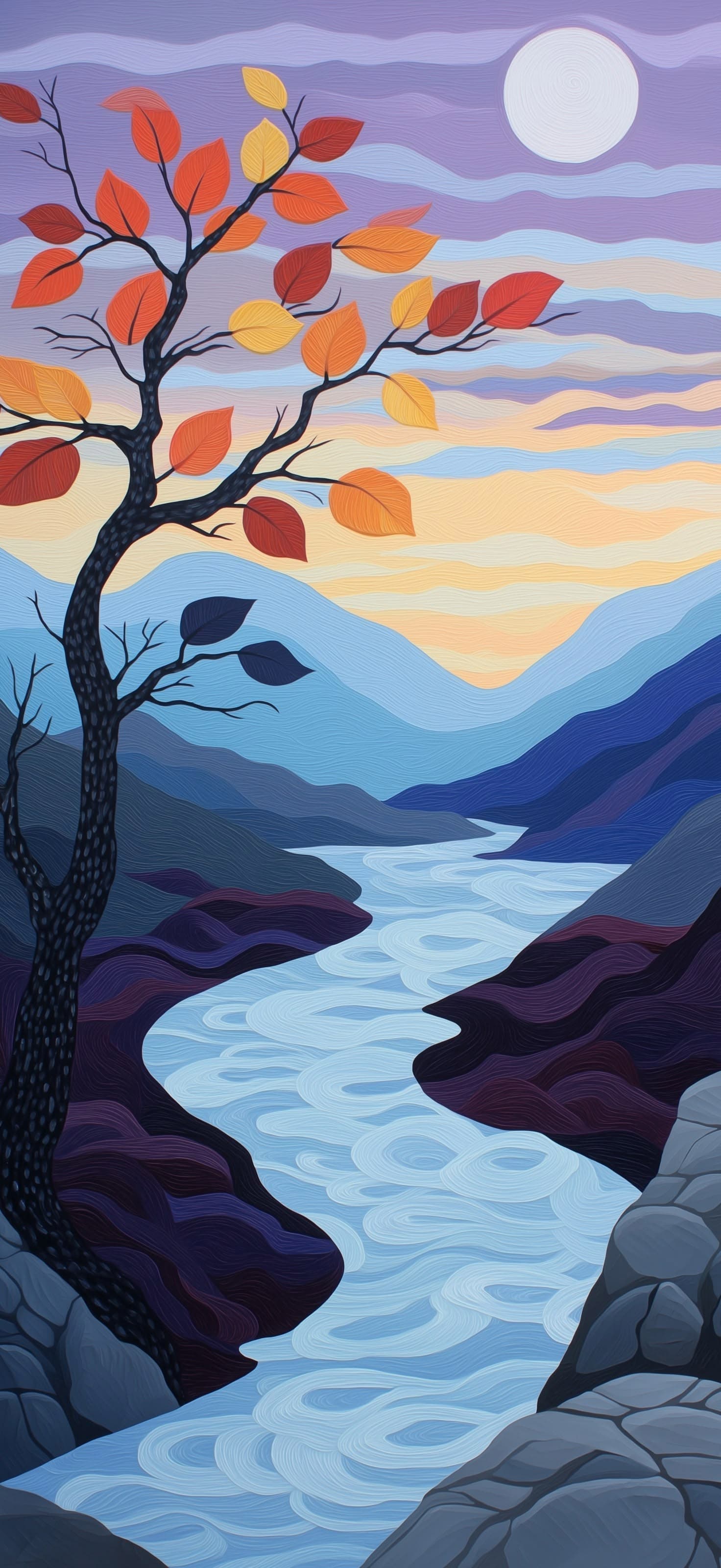 Twilight River - free phone wallpaper