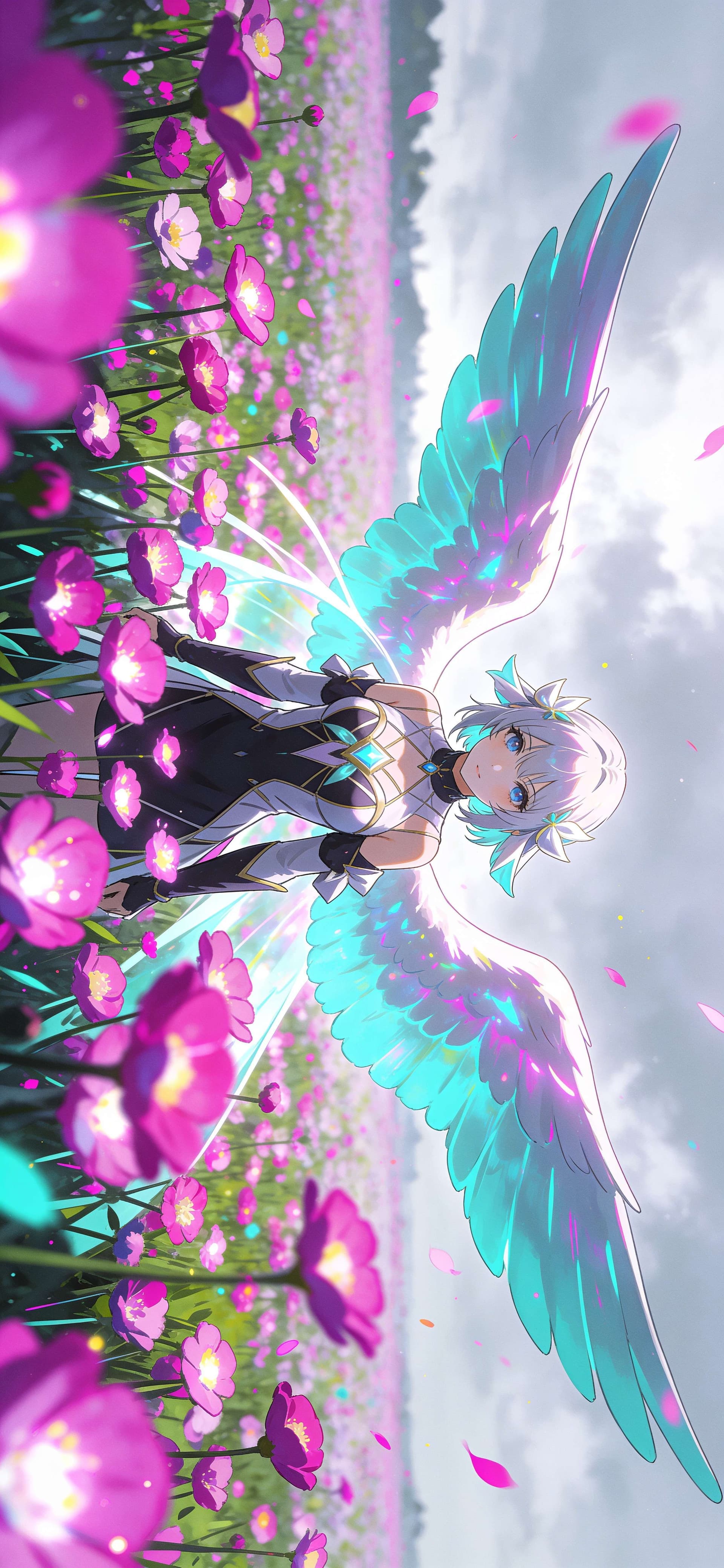 Angelic Flower Field - Pro phone wallpaper
